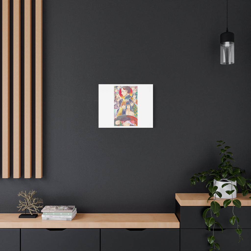 Anime Character Collage Matte Canvas Print - Stretched Wall Art