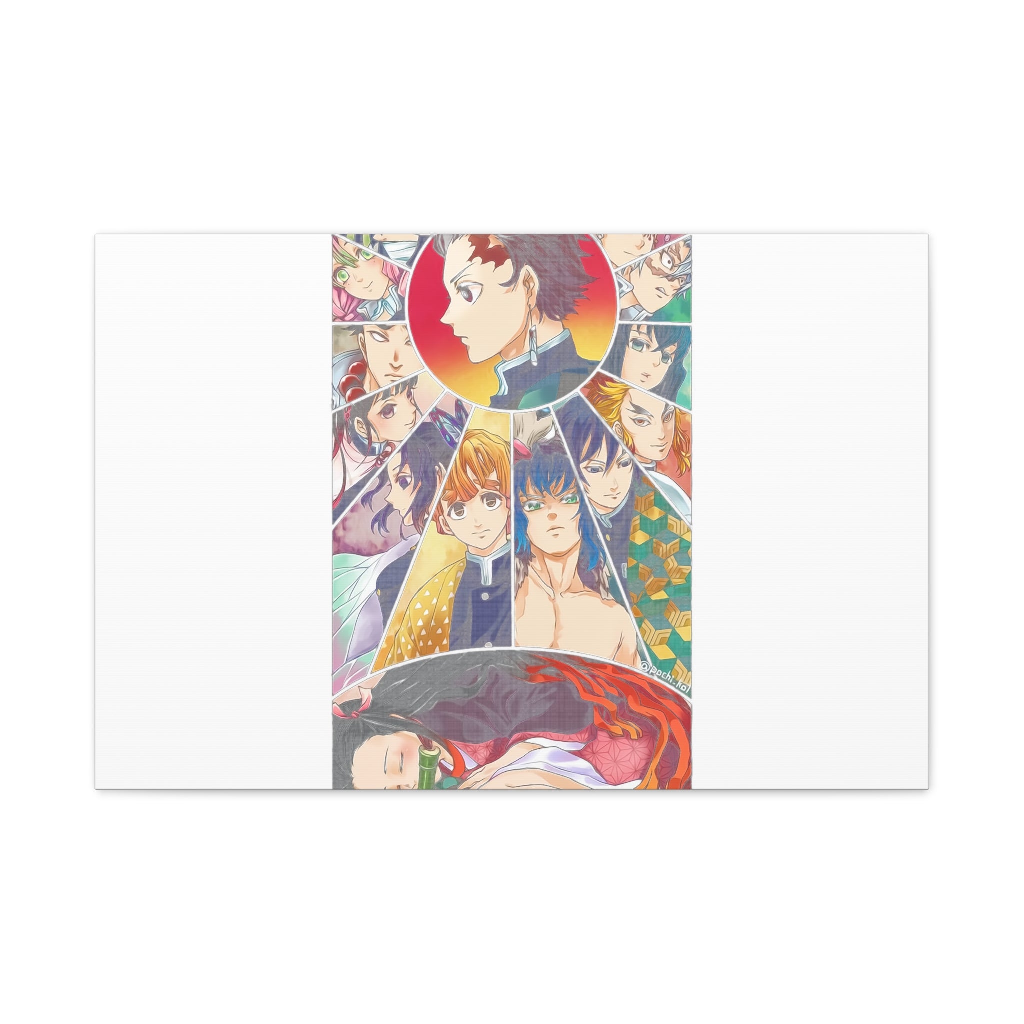 Anime Character Collage Matte Canvas Print - Stretched Wall Art