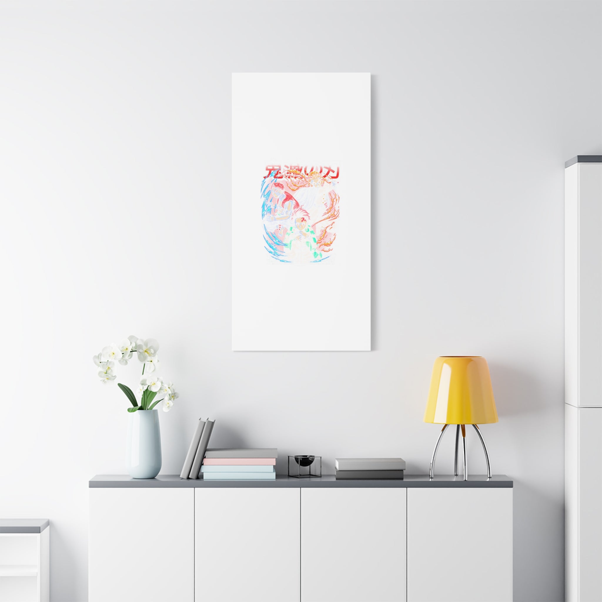 Anime Canvas Wall Art — Demon Slayer Tanjiro & Rengoku Matte Stretched Print