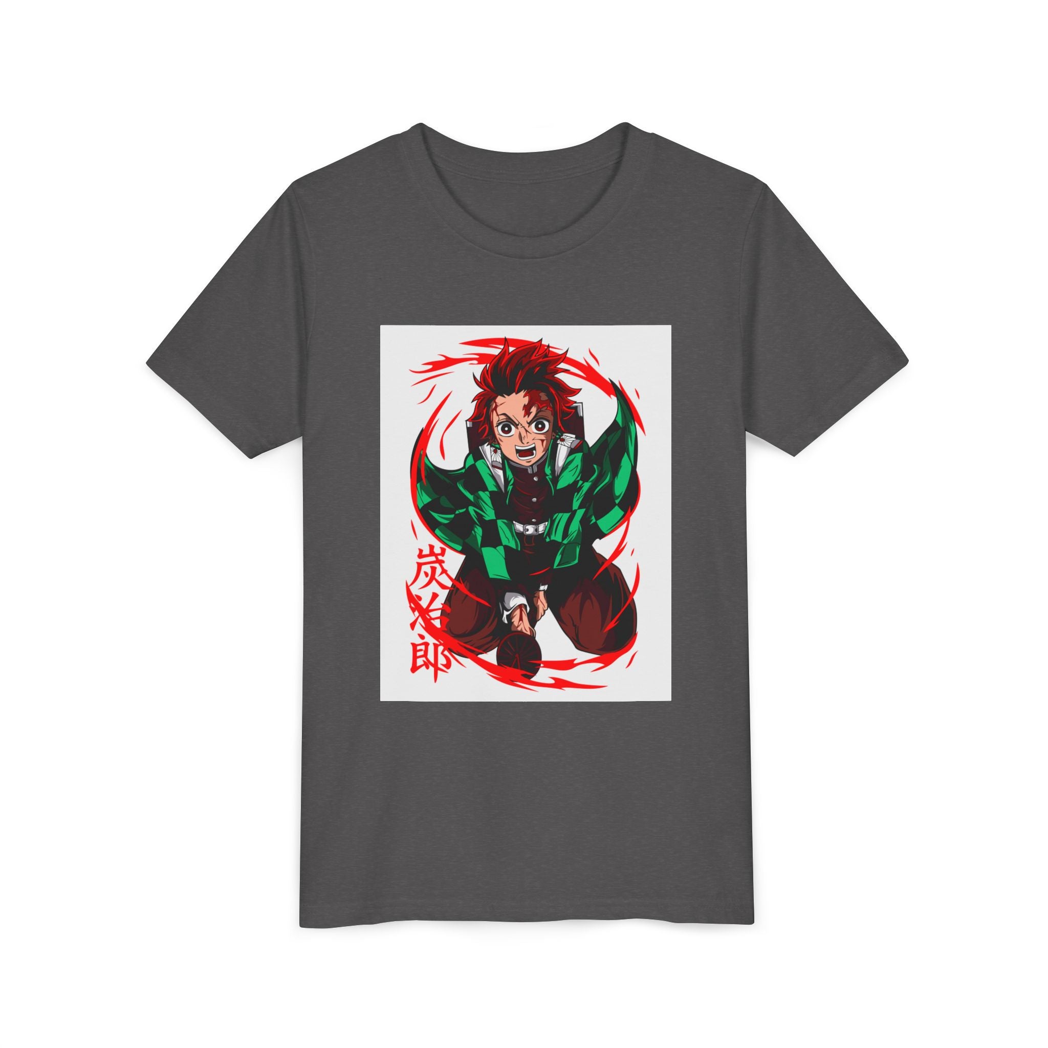 Youth Anime Character Tee — Action Pose Graphic Short Sleeve Shirt