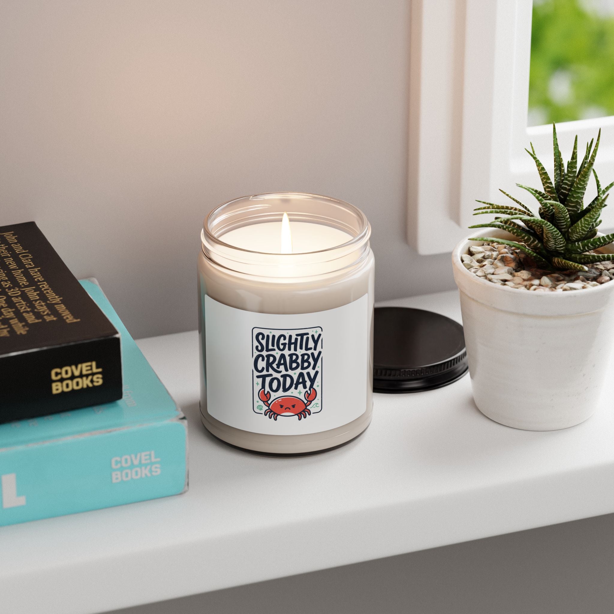 Slightly Crabby Today Candle | Crab Mood Humor Soy Candle, Coastal