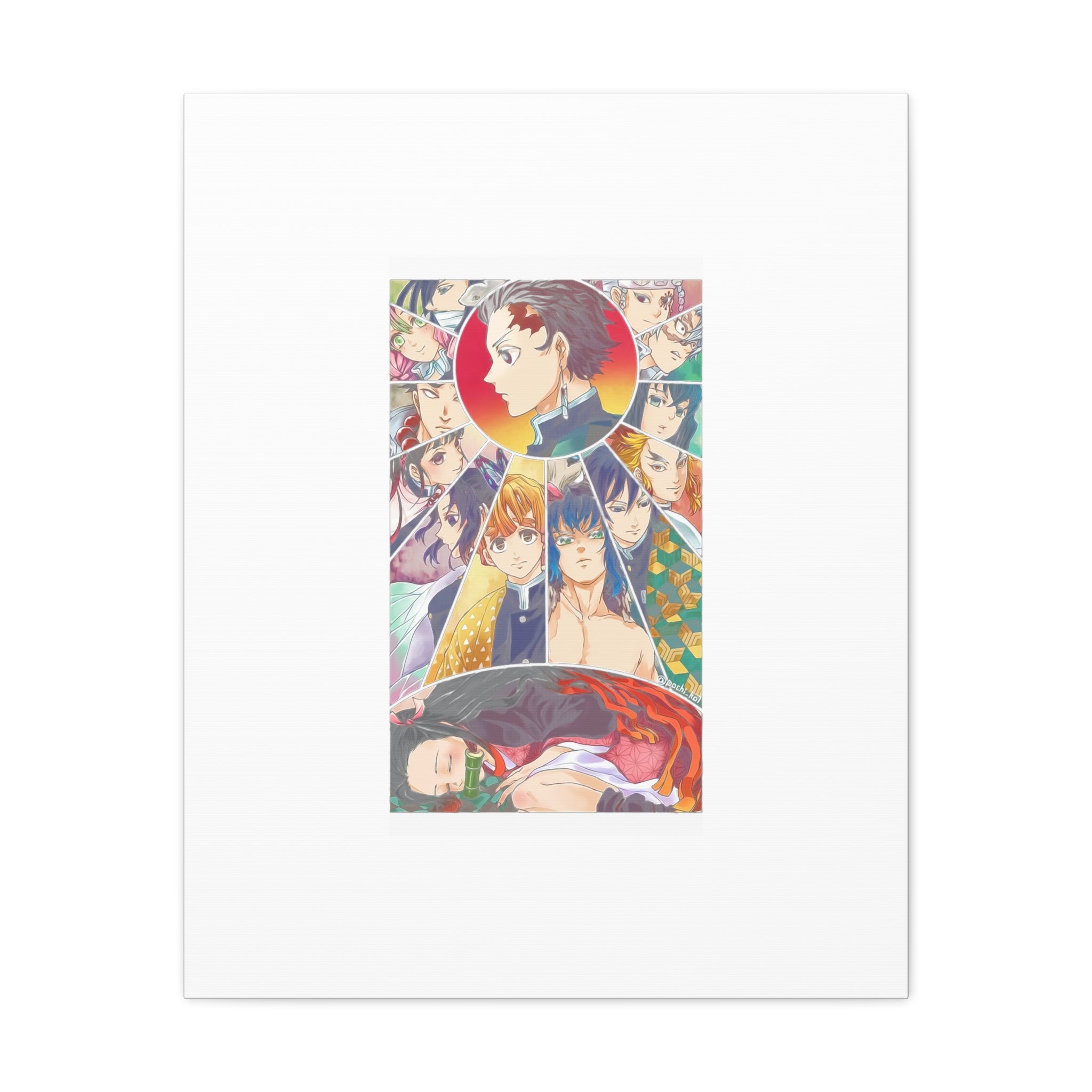 Anime Character Collage Matte Canvas Print - Stretched Wall Art