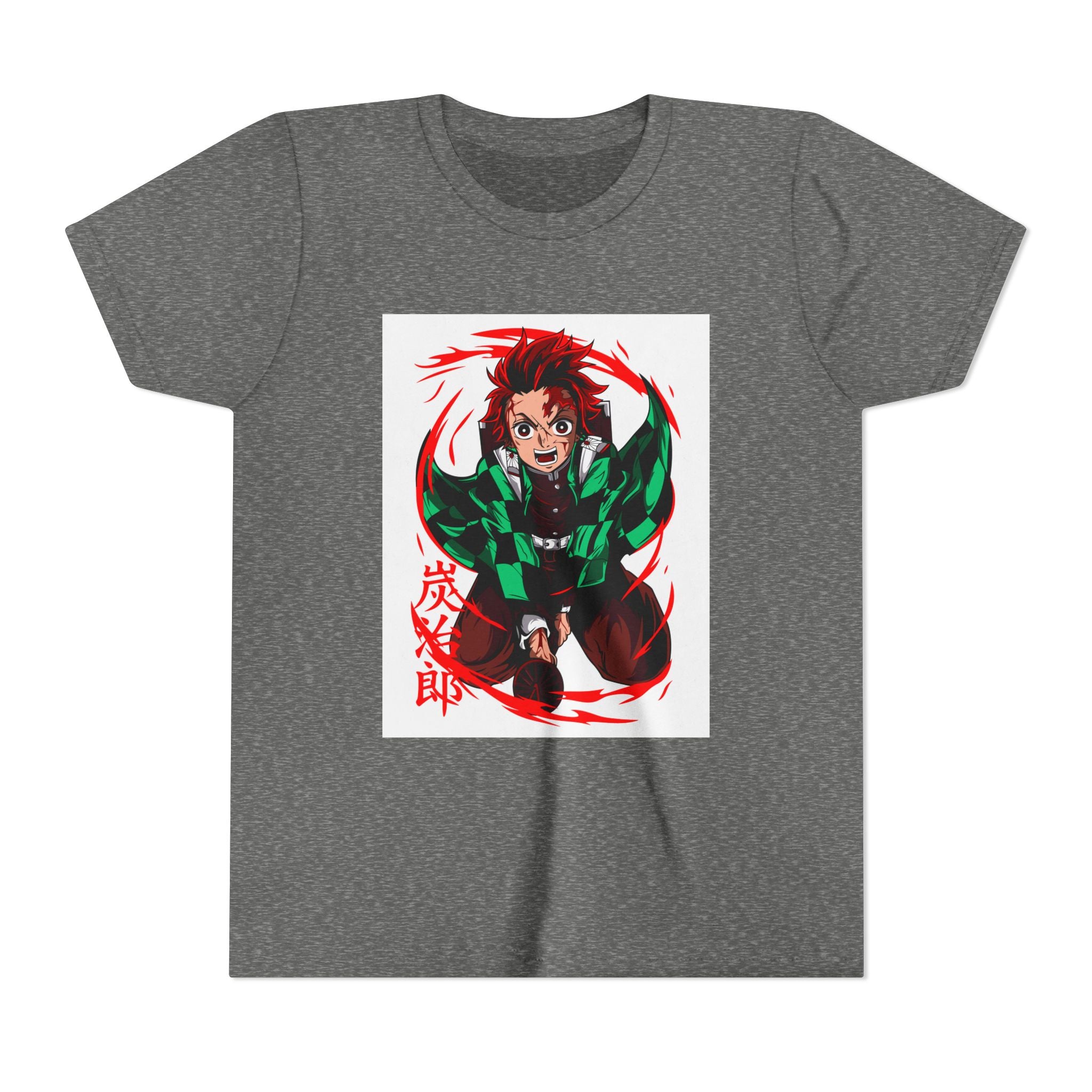 Youth Anime Character Tee — Action Pose Graphic Short Sleeve Shirt