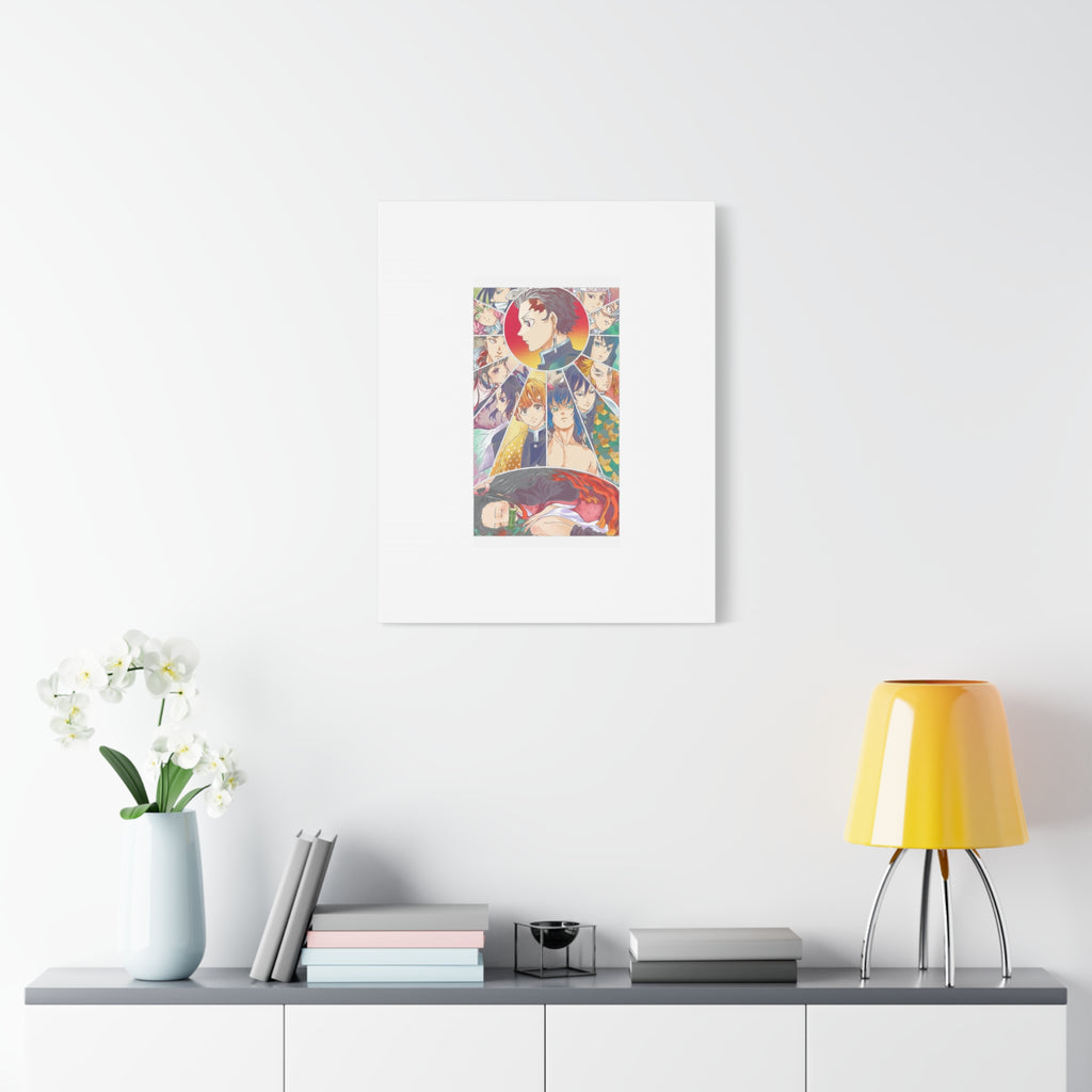 Anime Character Collage Matte Canvas Print - Stretched Wall Art