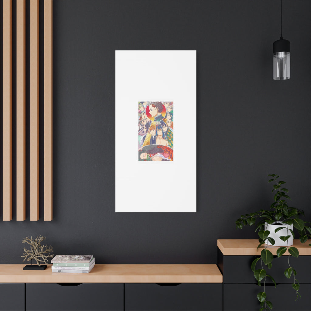 Anime Character Collage Matte Canvas Print - Stretched Wall Art