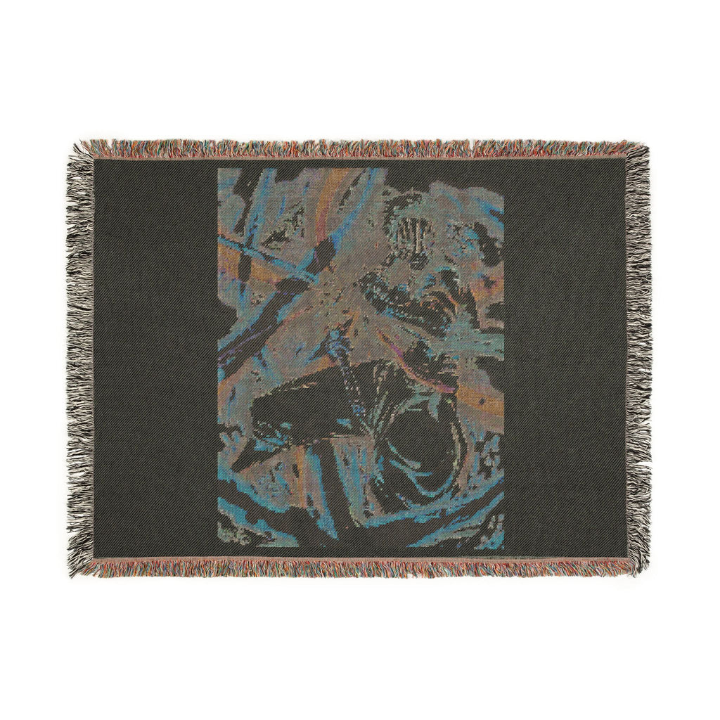 Woven Blanket — Retro Anime Pilot Illustration Throw