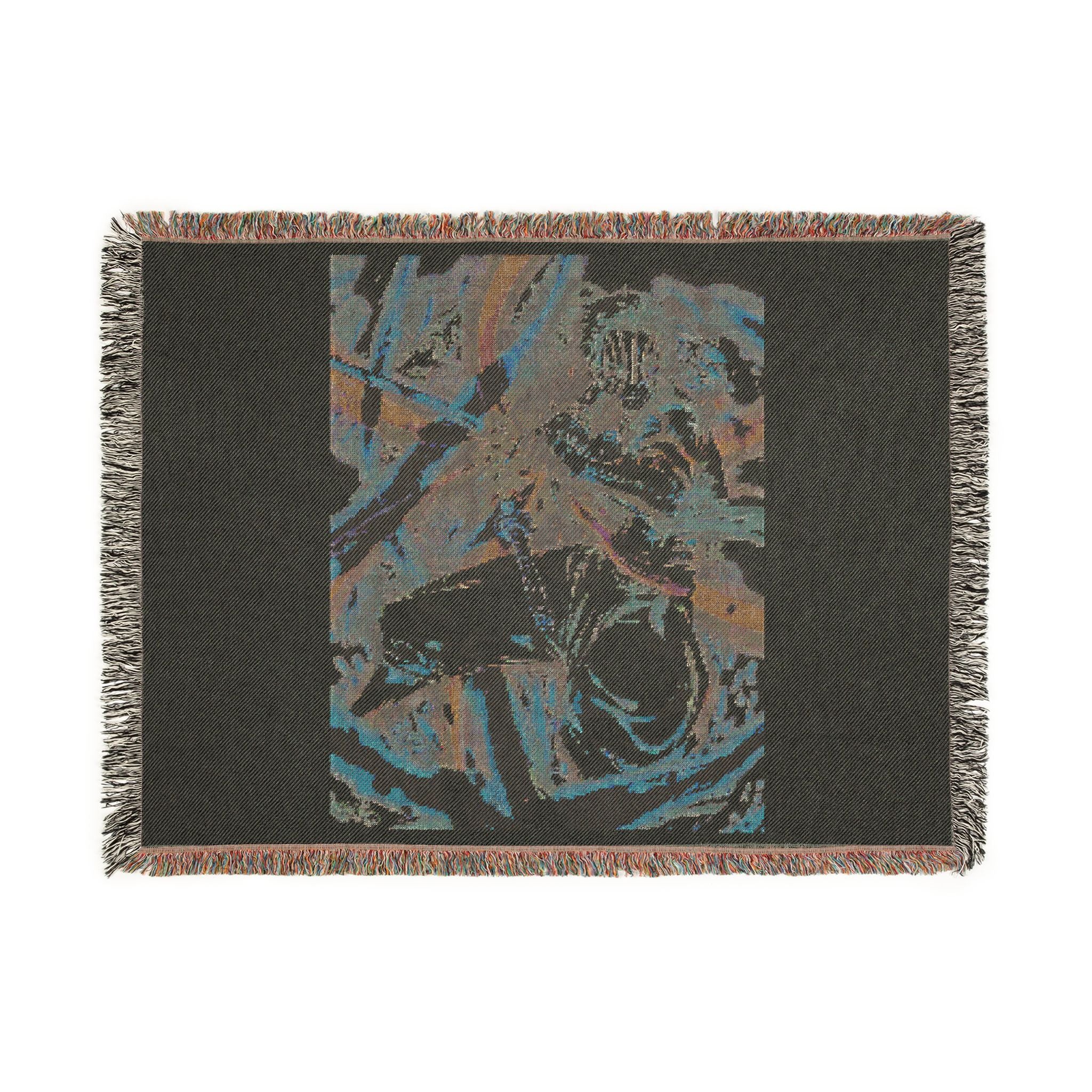 Woven Blanket — Retro Anime Pilot Illustration Throw