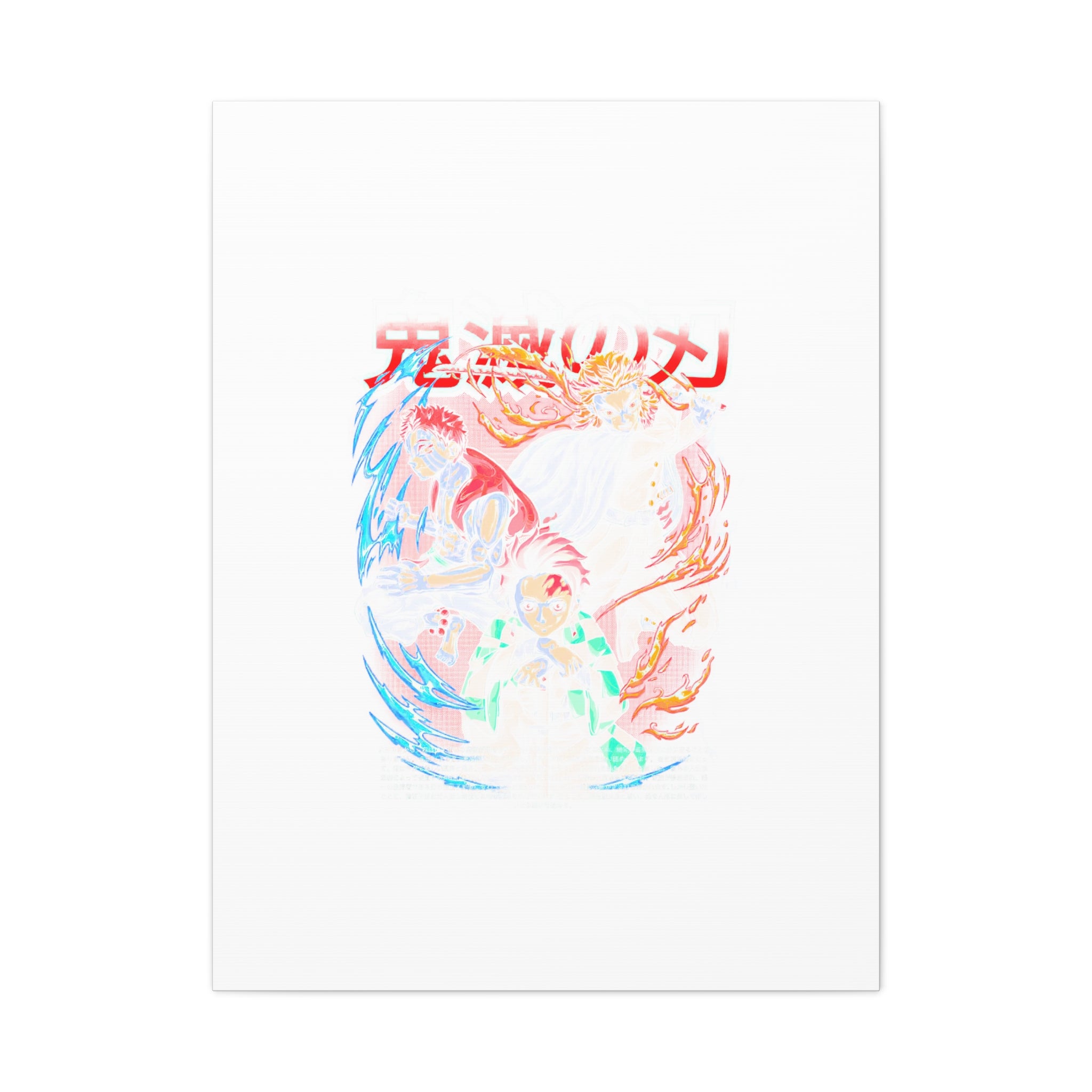 Anime Canvas Wall Art — Demon Slayer Tanjiro & Rengoku Matte Stretched Print