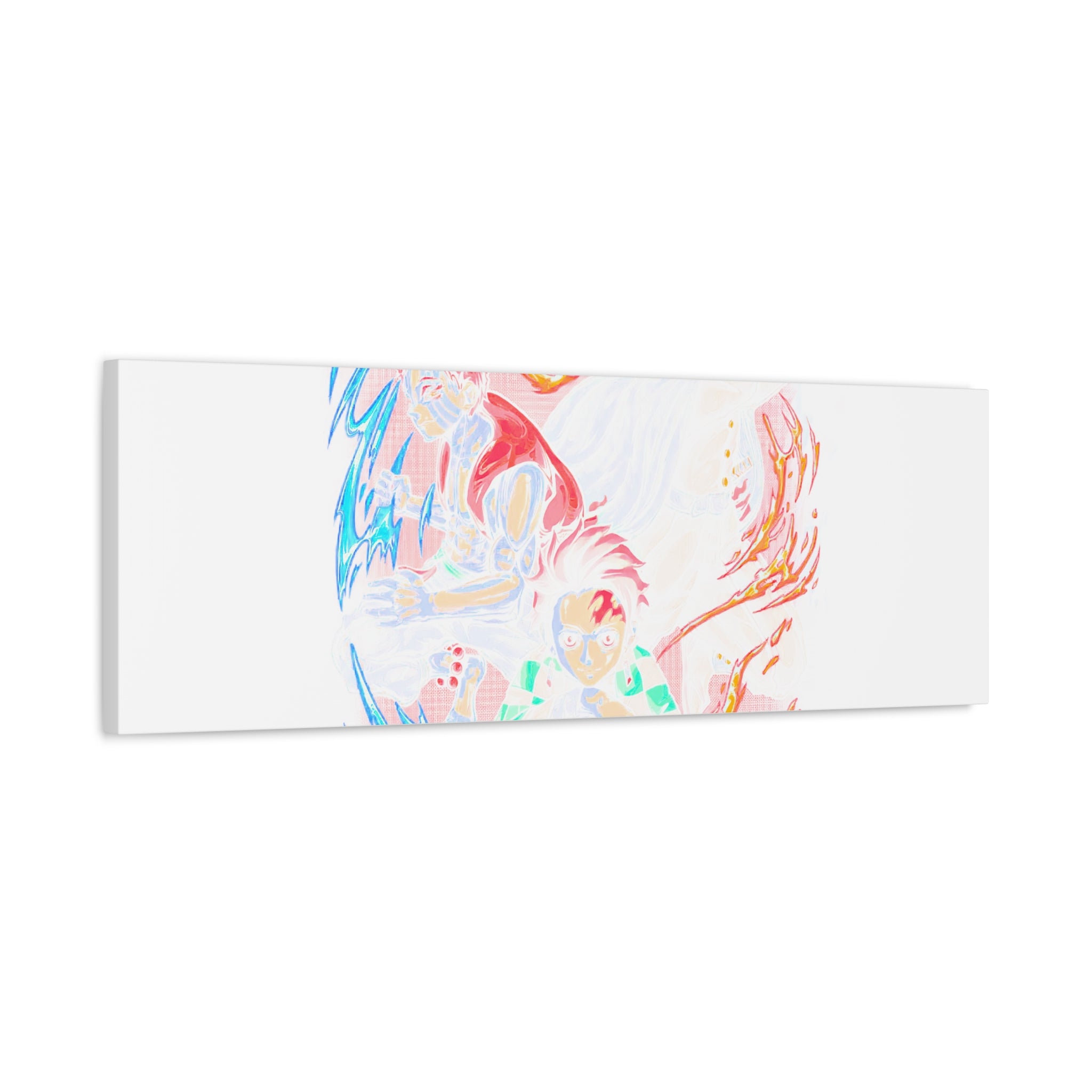 Anime Canvas Wall Art — Demon Slayer Tanjiro & Rengoku Matte Stretched Print