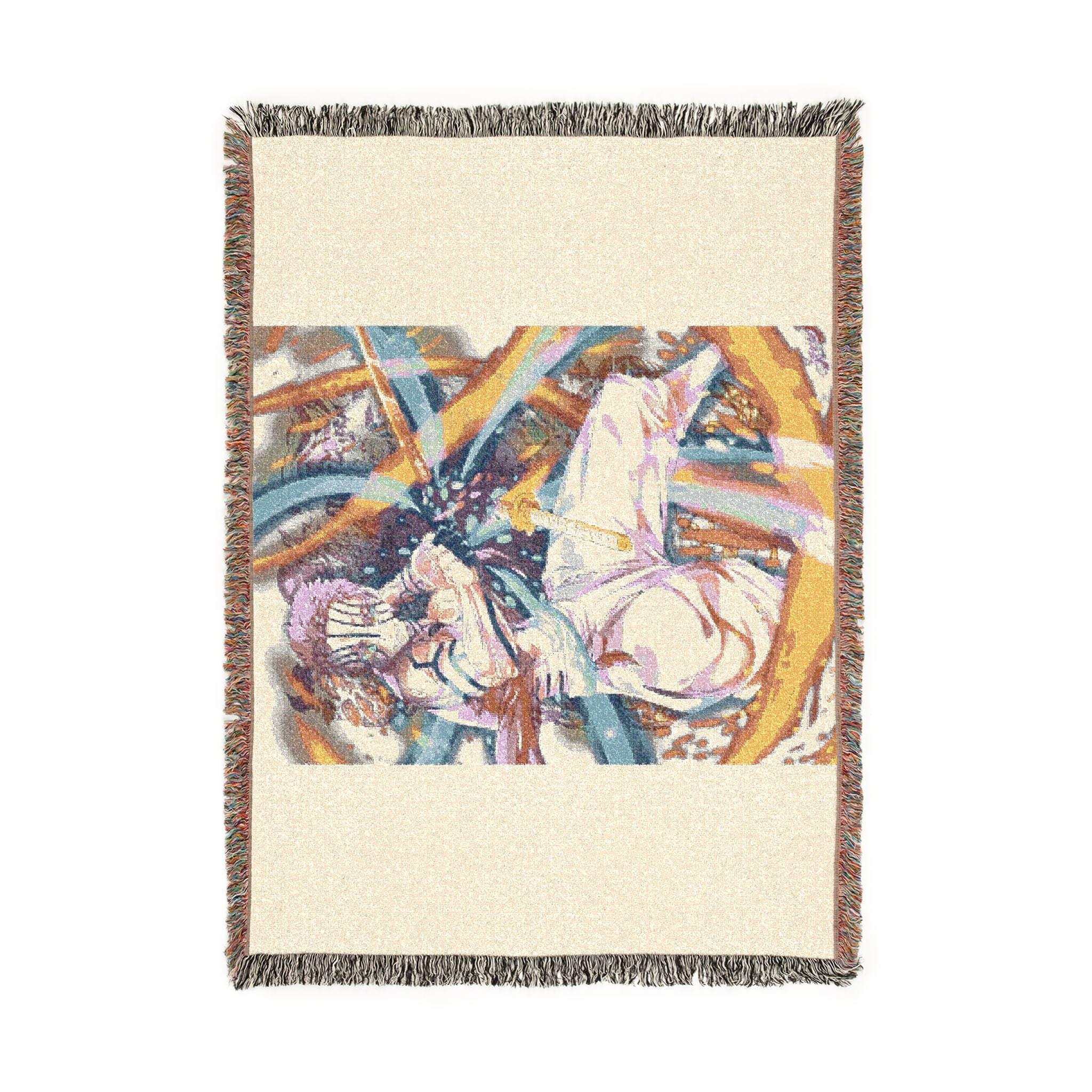 Woven Blanket — Retro Anime Pilot Illustration Throw