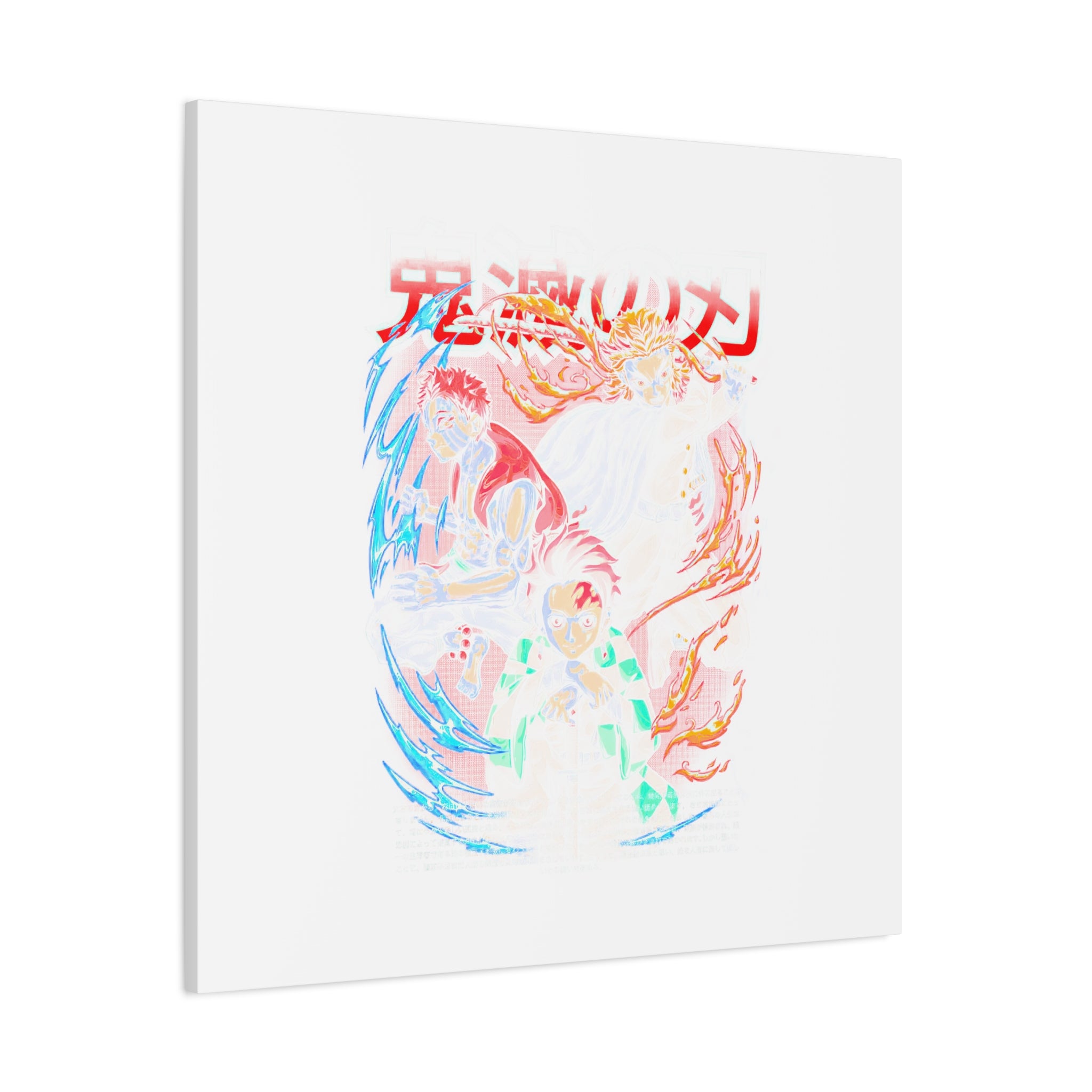 Anime Canvas Wall Art — Demon Slayer Tanjiro & Rengoku Matte Stretched Print