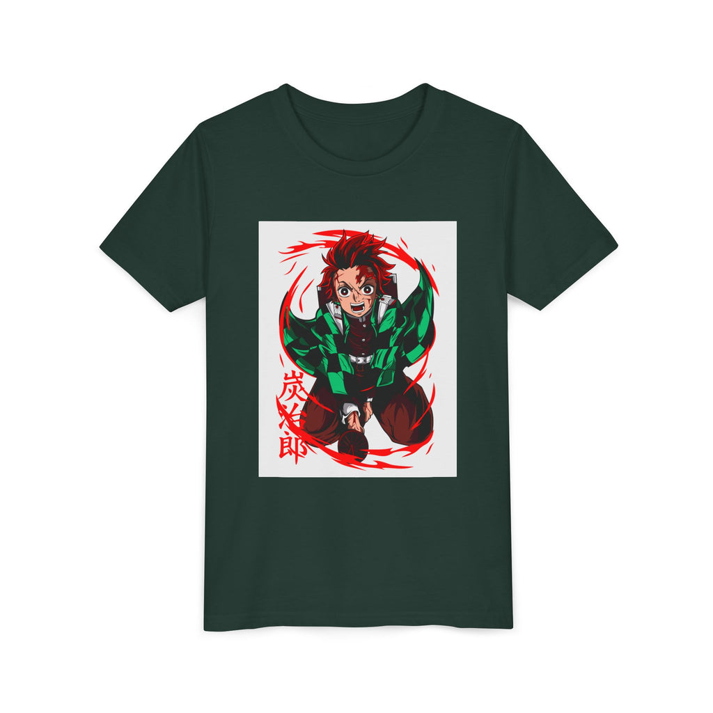 Youth Anime Character Tee — Action Pose Graphic Short Sleeve Shirt