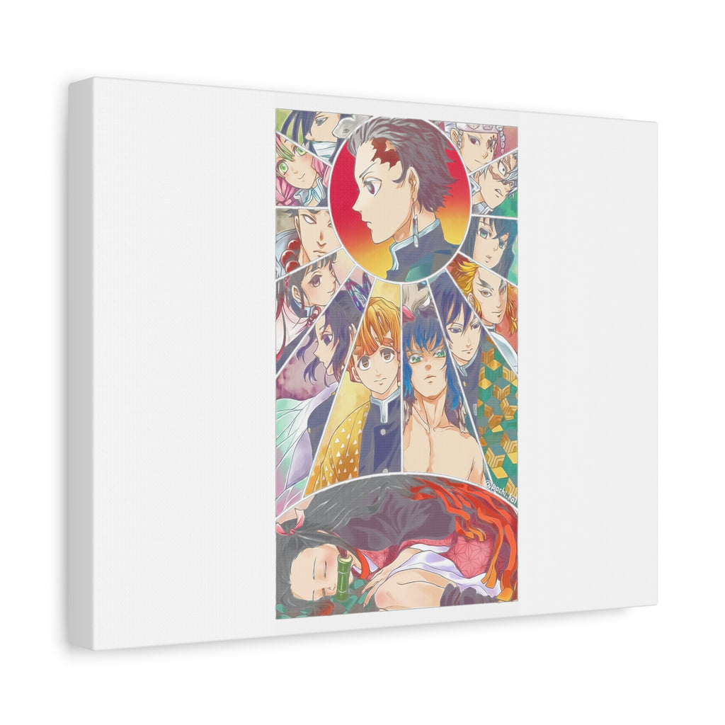 Anime Character Collage Matte Canvas Print - Stretched Wall Art