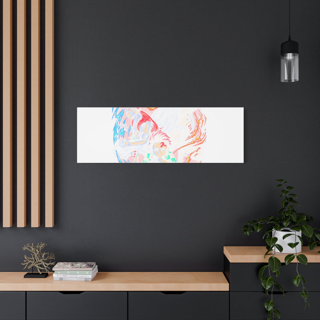 Anime Canvas Wall Art — Demon Slayer Tanjiro & Rengoku Matte Stretched Print
