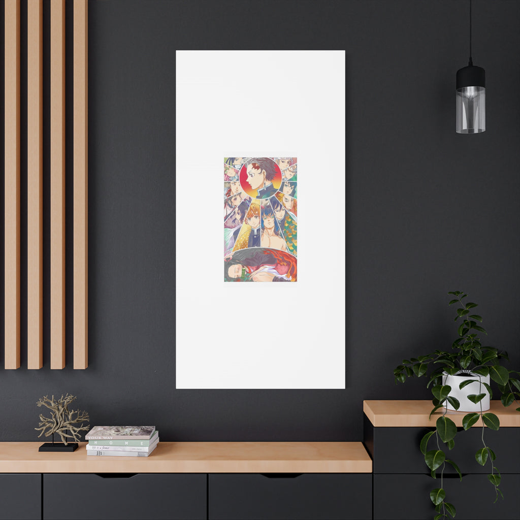Anime Character Collage Matte Canvas Print - Stretched Wall Art