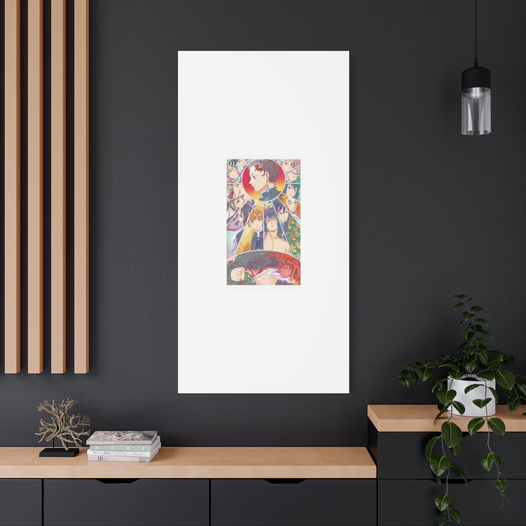 Anime Character Collage Matte Canvas Print - Stretched Wall Art