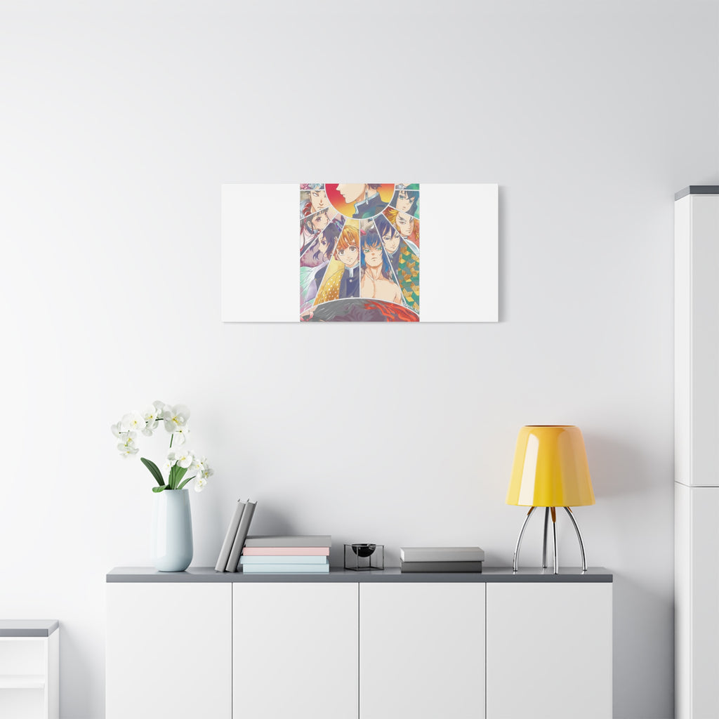 Anime Character Collage Matte Canvas Print - Stretched Wall Art