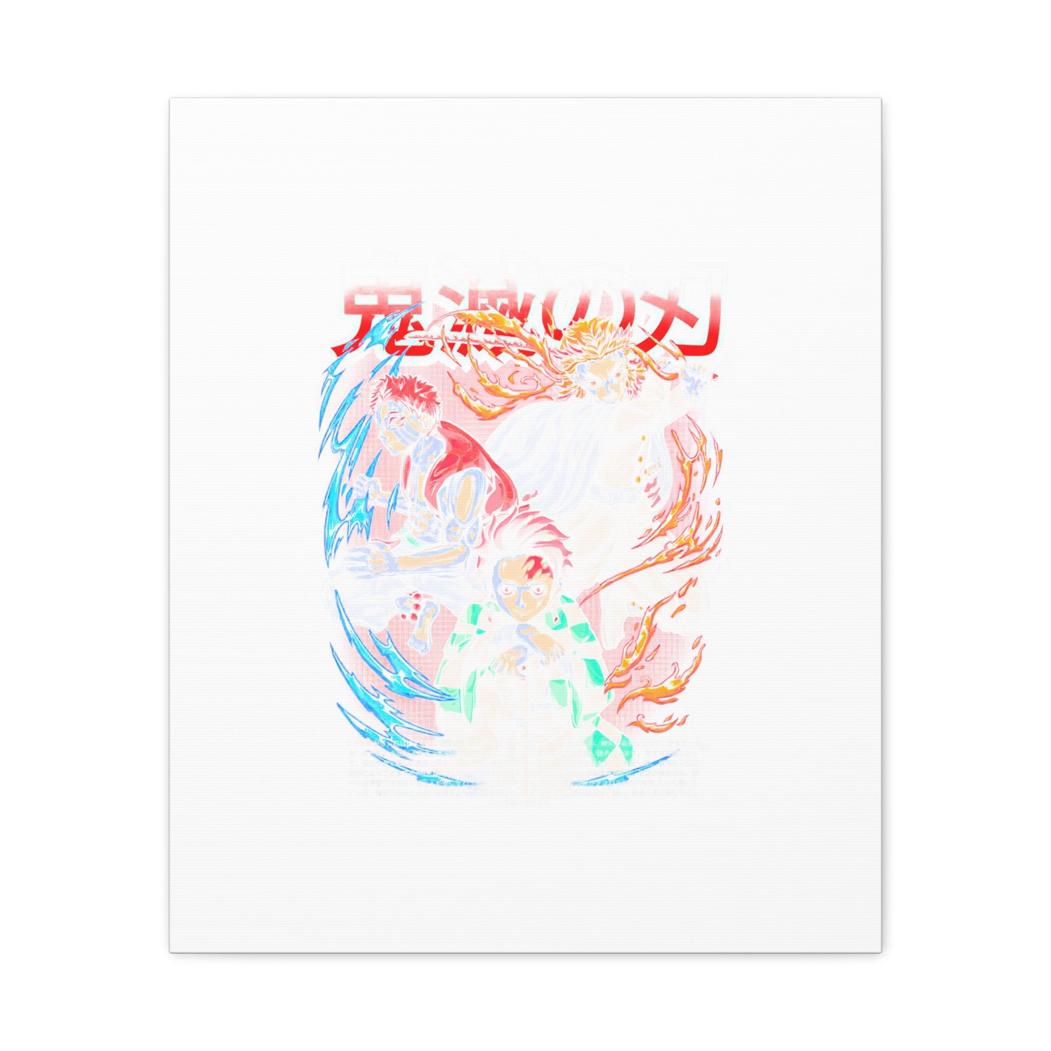Anime Canvas Wall Art — Demon Slayer Tanjiro & Rengoku Matte Stretched Print