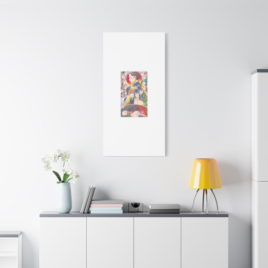Anime Character Collage Matte Canvas Print - Stretched Wall Art