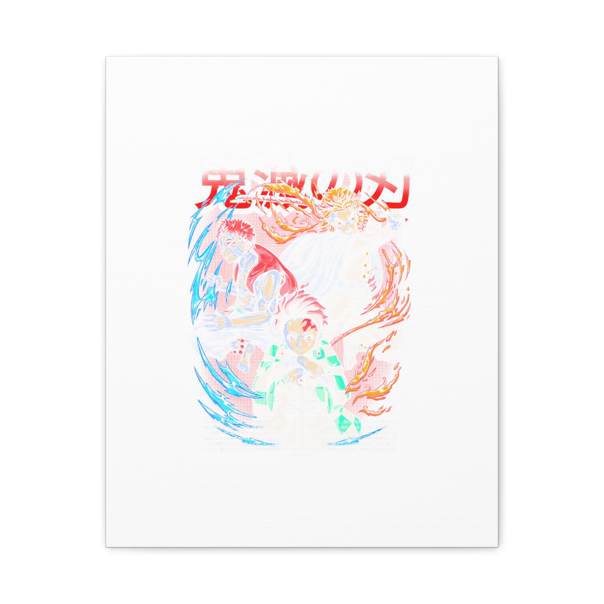 Anime Canvas Wall Art — Demon Slayer Tanjiro & Rengoku Matte Stretched Print