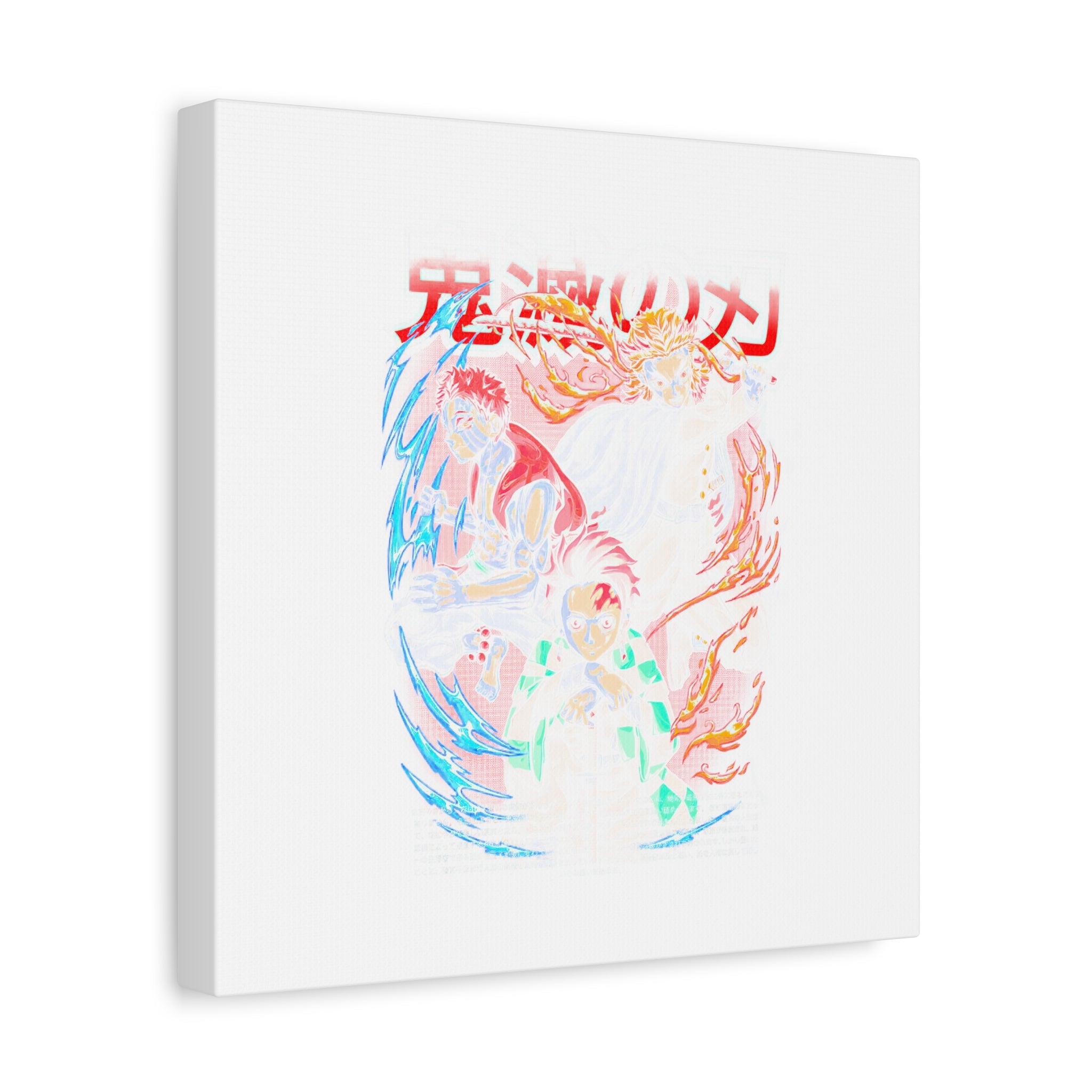 Anime Canvas Wall Art — Demon Slayer Tanjiro & Rengoku Matte Stretched Print