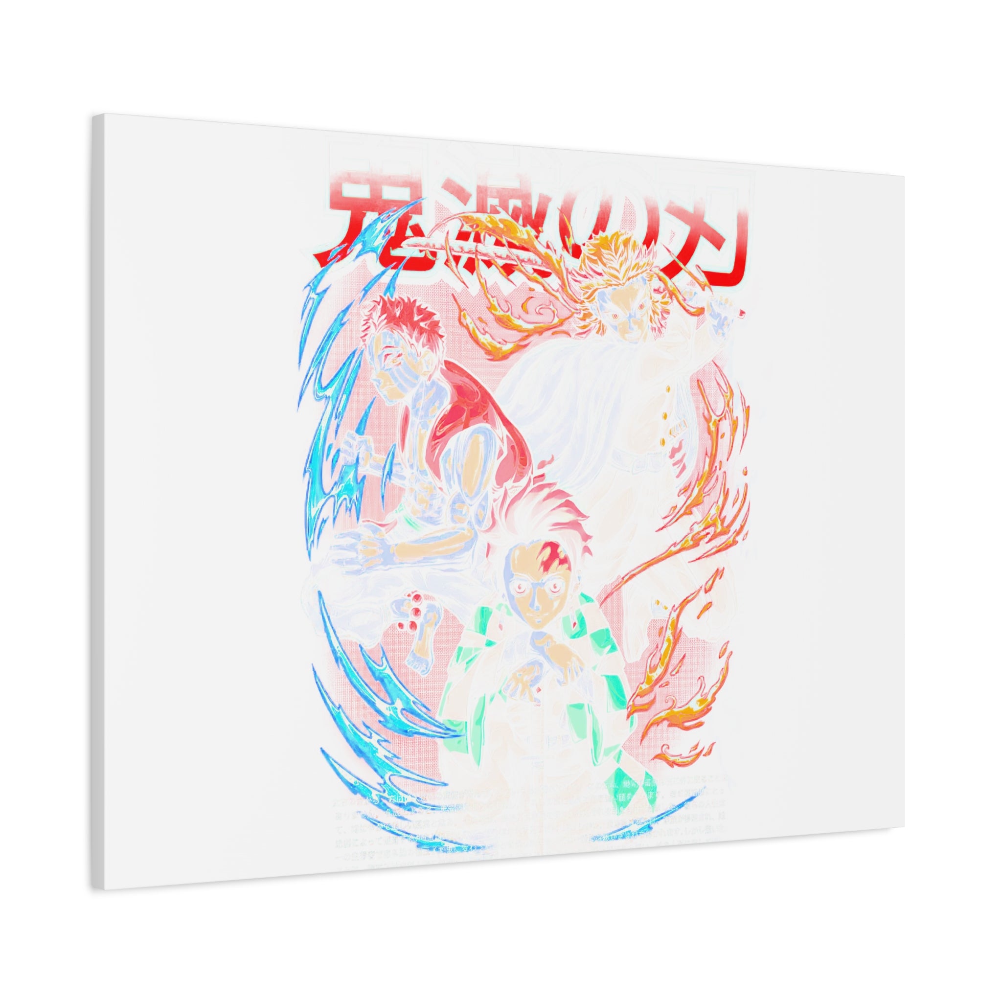 Anime Canvas Wall Art — Demon Slayer Tanjiro & Rengoku Matte Stretched Print