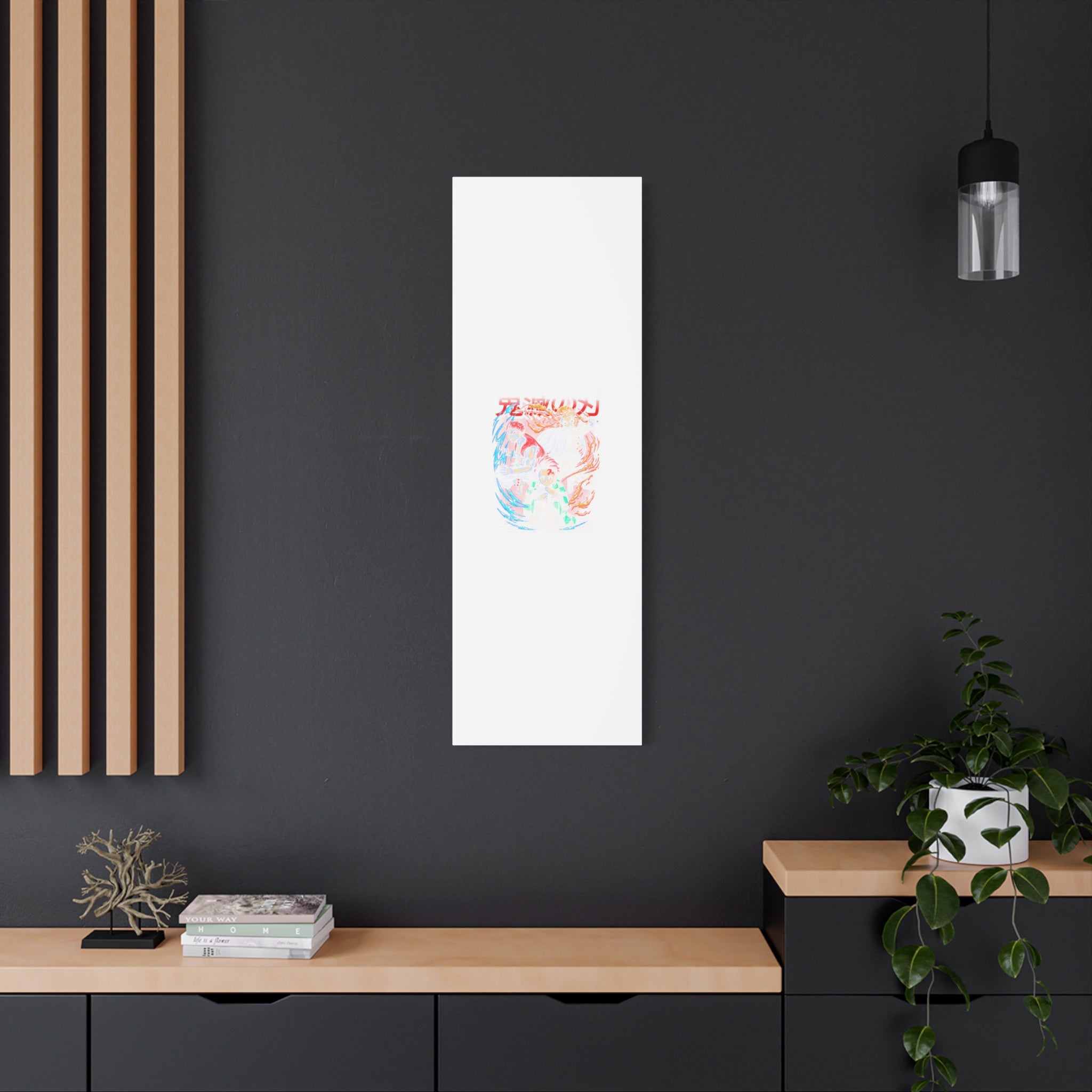 Anime Canvas Wall Art — Demon Slayer Tanjiro & Rengoku Matte Stretched Print