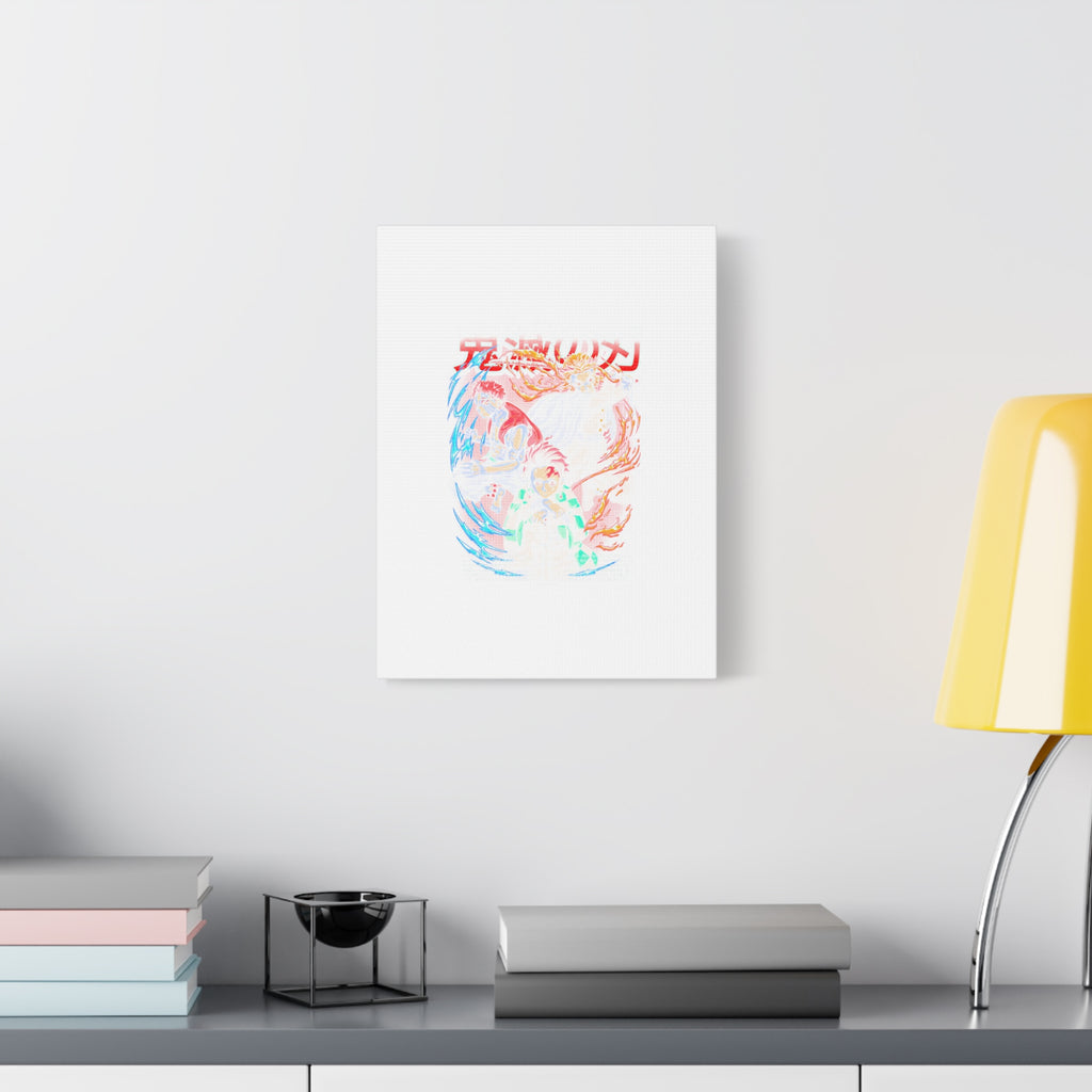 Anime Canvas Wall Art — Demon Slayer Tanjiro & Rengoku Matte Stretched Print