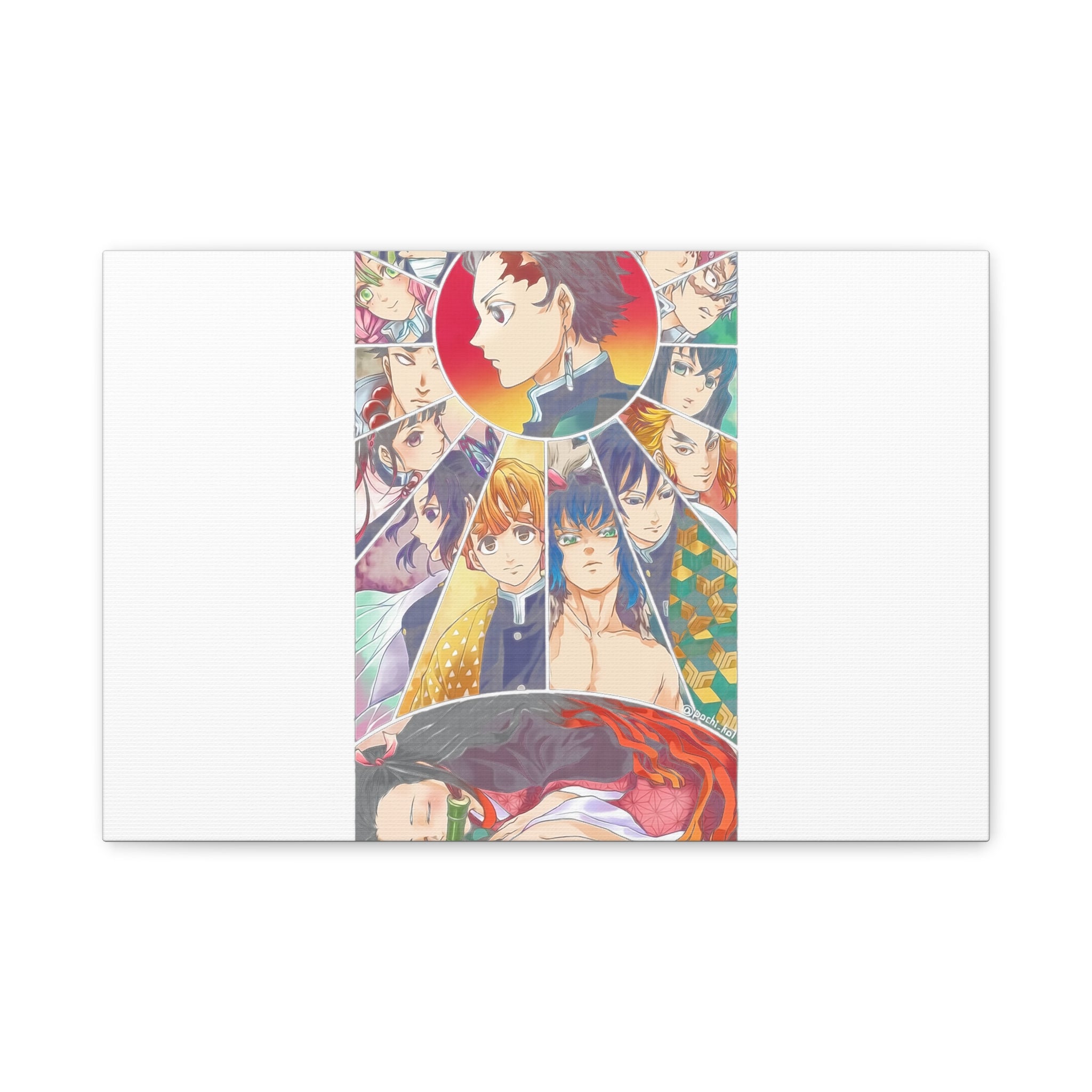 Anime Character Collage Matte Canvas Print - Stretched Wall Art