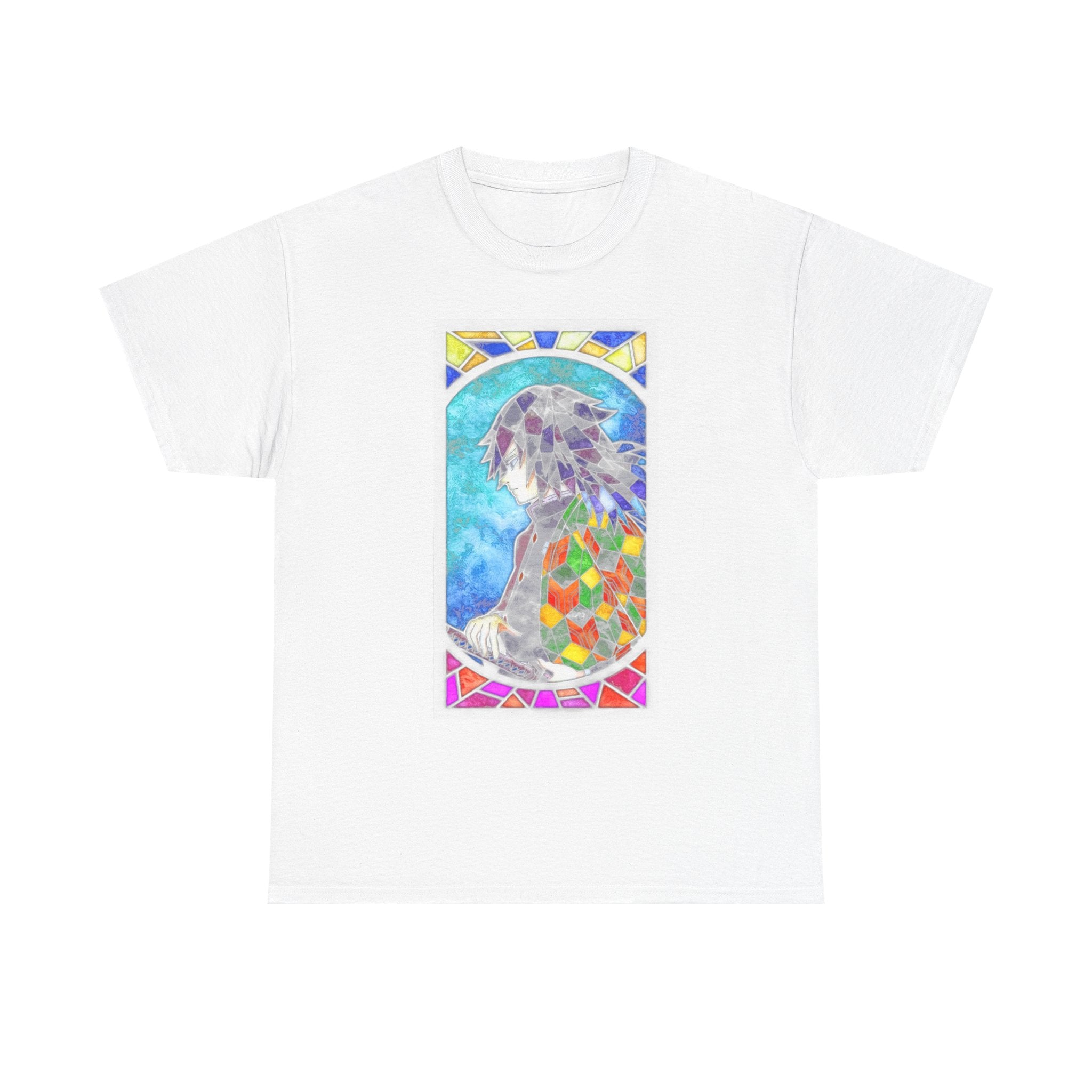 Stained Glass Owl T-Shirt — Colorful Mosaic Bird Graphic Tee