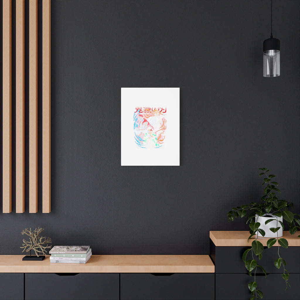 Anime Canvas Wall Art — Demon Slayer Tanjiro & Rengoku Matte Stretched Print