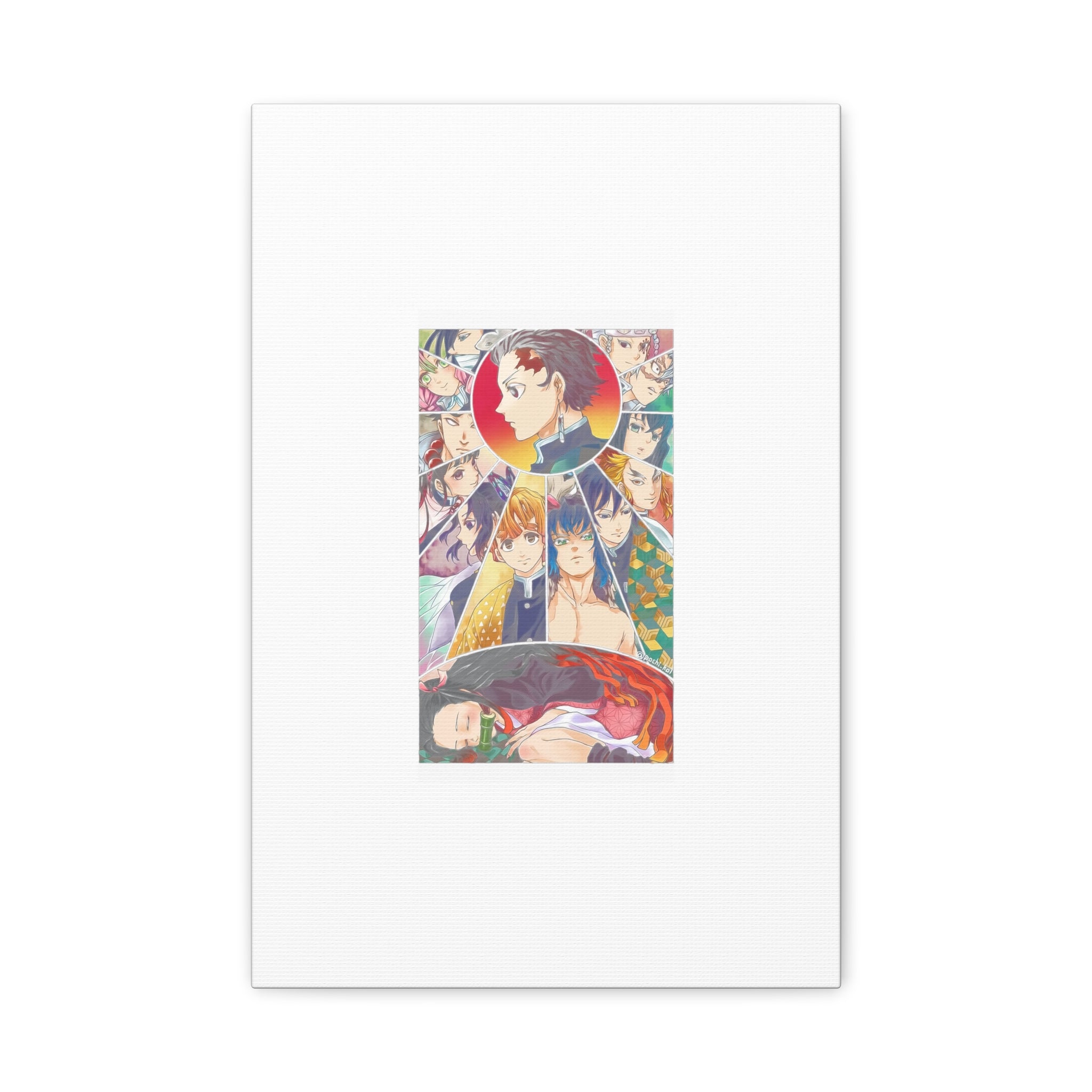 Anime Character Collage Matte Canvas Print - Stretched Wall Art