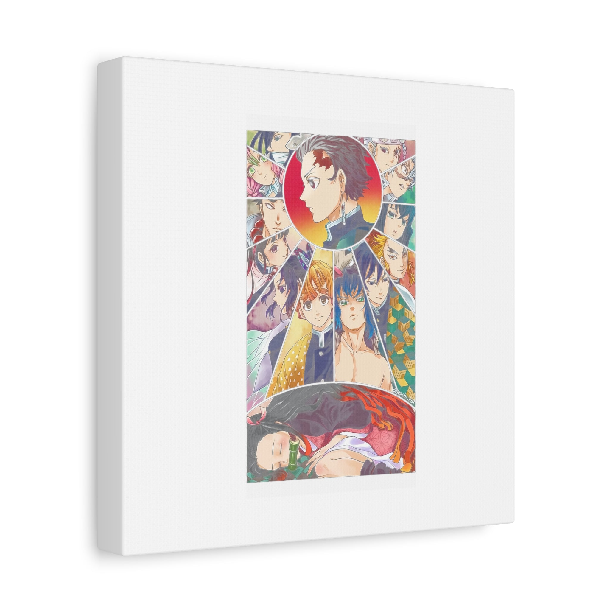 Anime Character Collage Matte Canvas Print - Stretched Wall Art