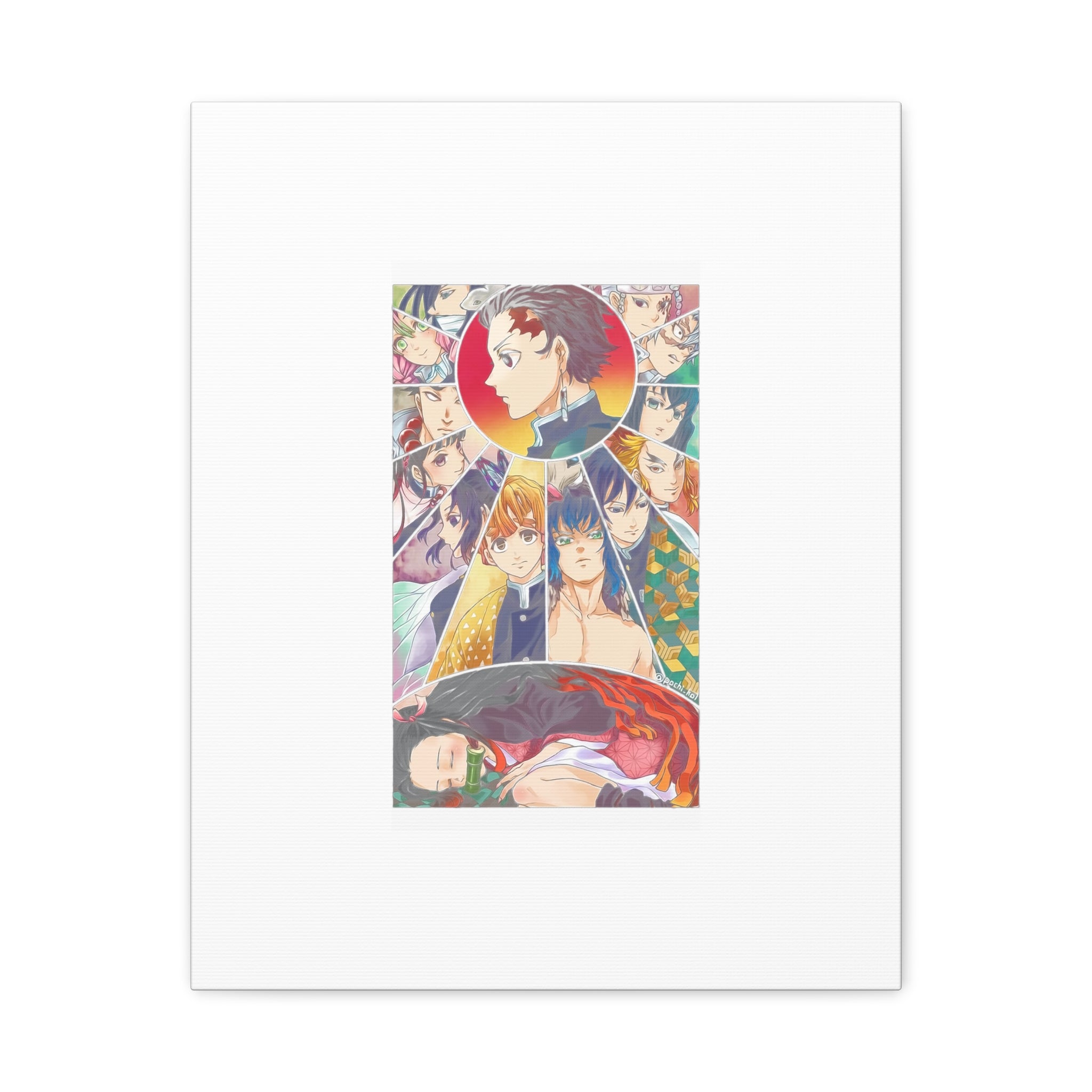 Anime Character Collage Matte Canvas Print - Stretched Wall Art