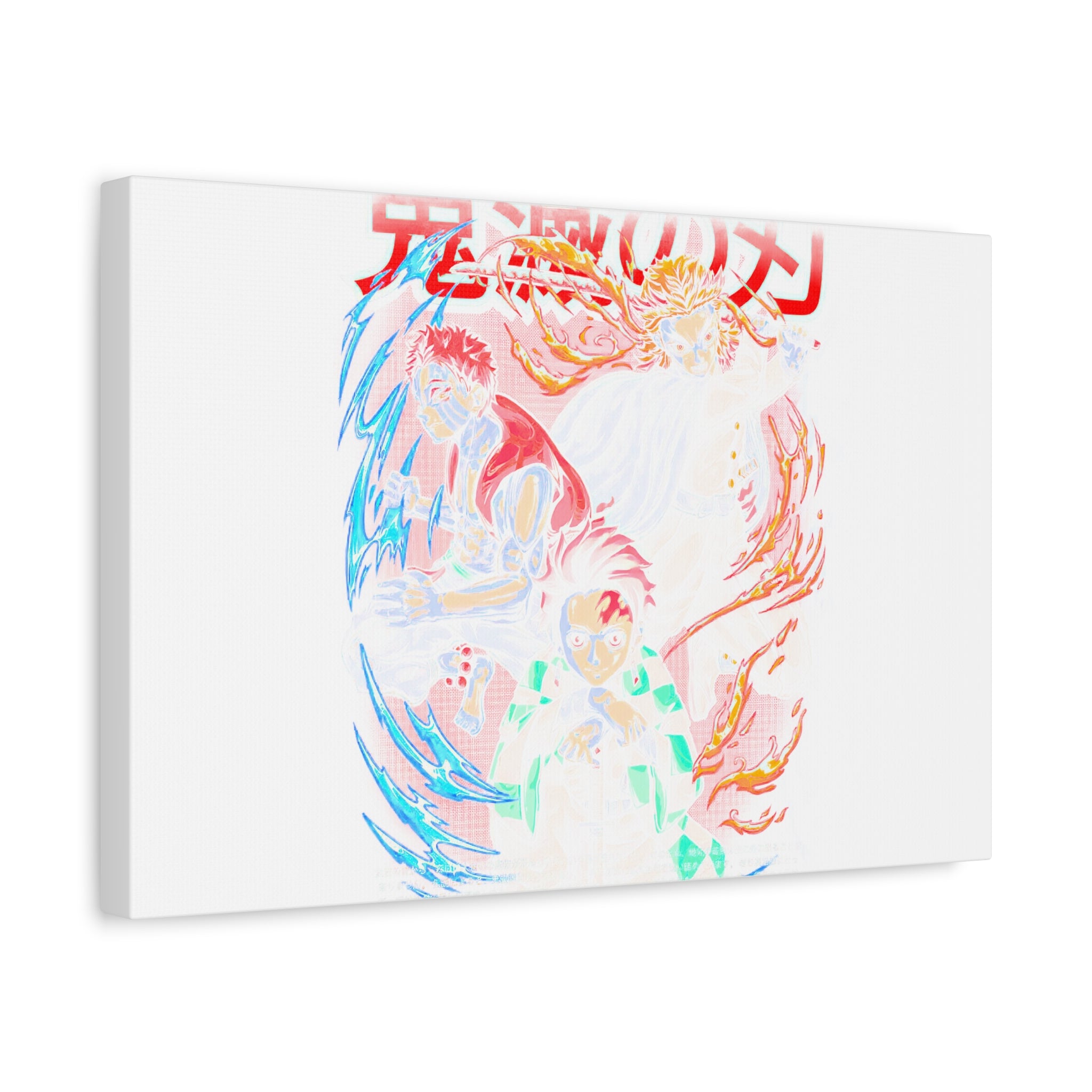 Anime Canvas Wall Art — Demon Slayer Tanjiro & Rengoku Matte Stretched Print