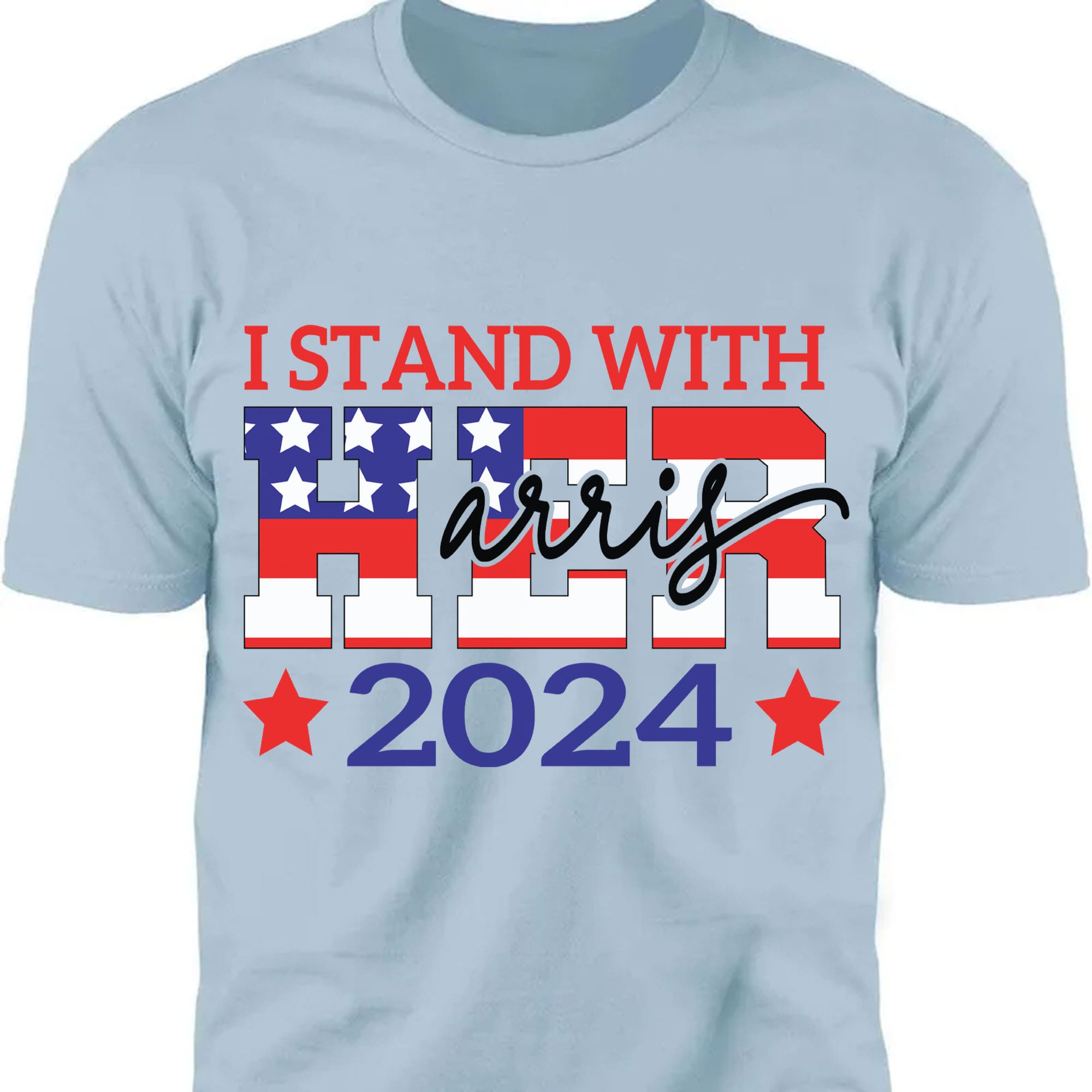 I Stand With Her Shirt | Kamala Harris 2024 Shirt | Democrat Shirt Bright T1260 - KH2