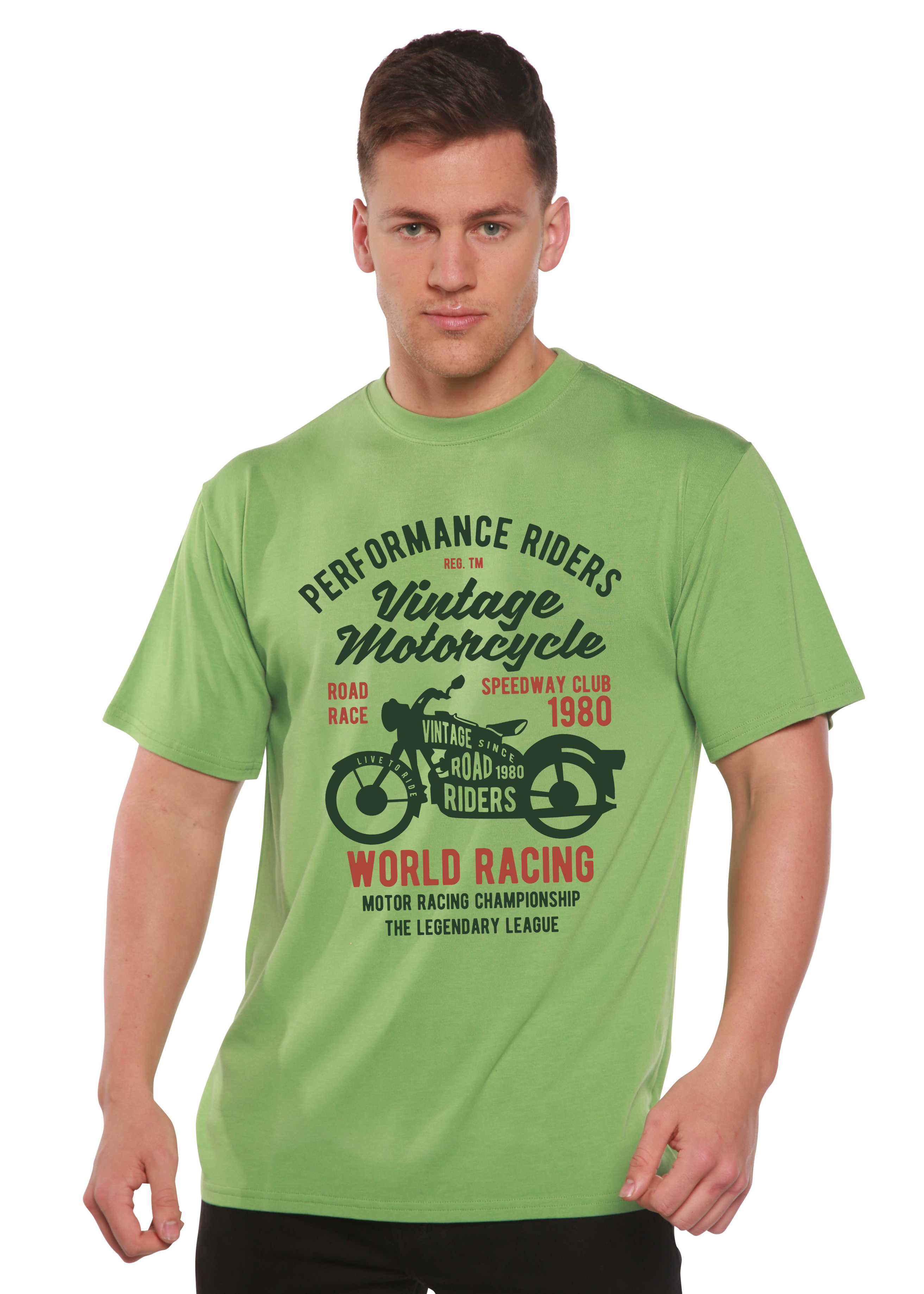 Vintage Motorcycle Spun Bamboo® Men's Bamboo Viscose/Organic Cotton Short Sleeve Graphic T-Shirt