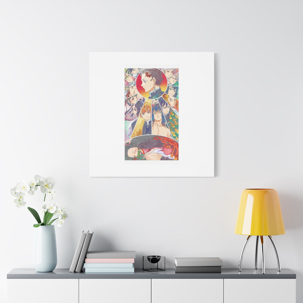Anime Character Collage Matte Canvas Print - Stretched Wall Art
