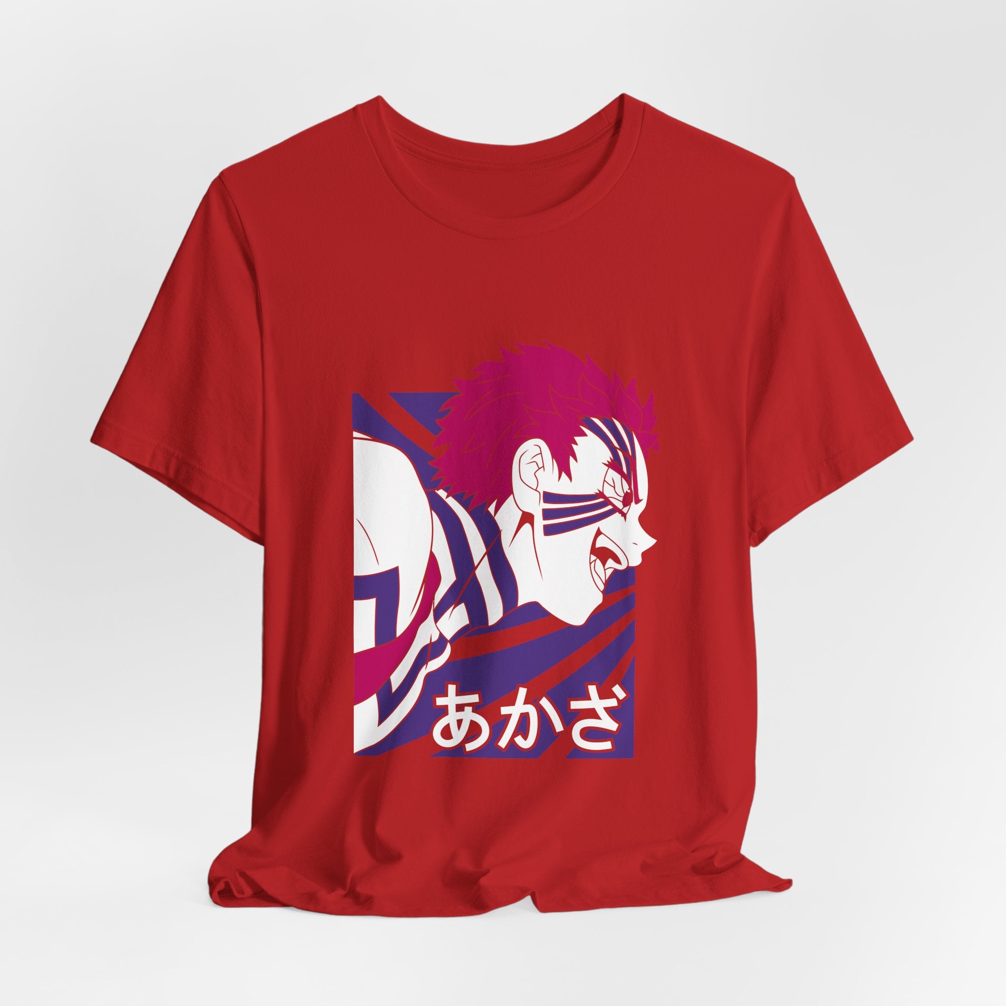 Anime Tiger Face T‑Shirt — Stylized Red & Purple Graphic Tee