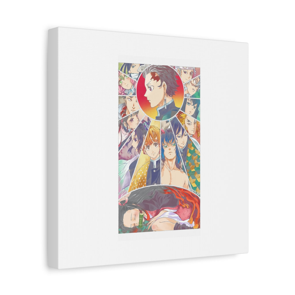 Anime Character Collage Matte Canvas Print - Stretched Wall Art