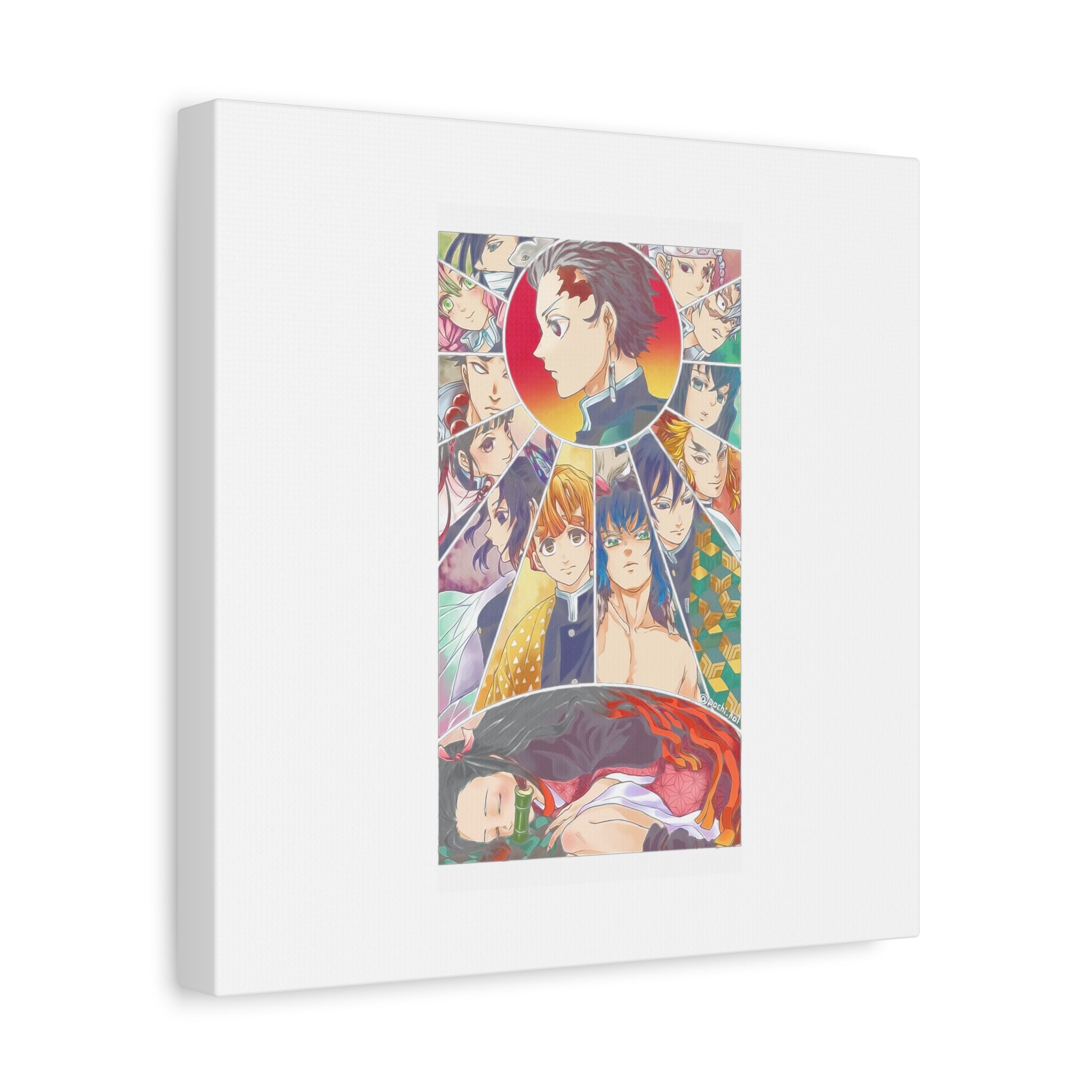 Anime Character Collage Matte Canvas Print - Stretched Wall Art