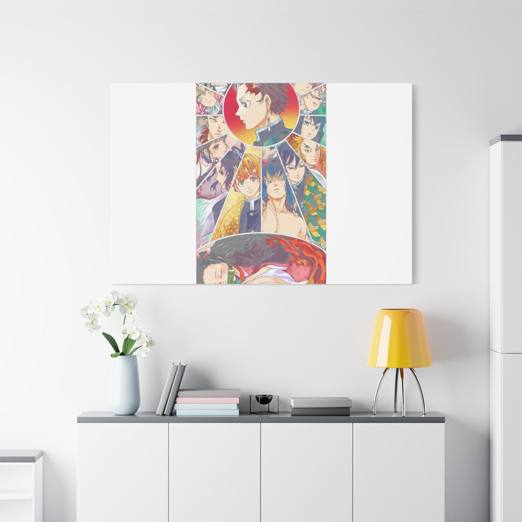 Anime Character Collage Matte Canvas Print - Stretched Wall Art