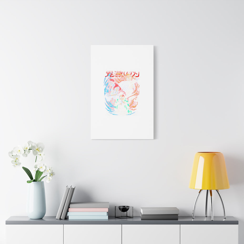 Anime Canvas Wall Art — Demon Slayer Tanjiro & Rengoku Matte Stretched Print