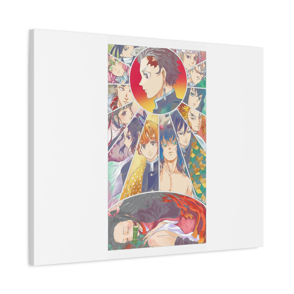 Anime Character Collage Matte Canvas Print - Stretched Wall Art