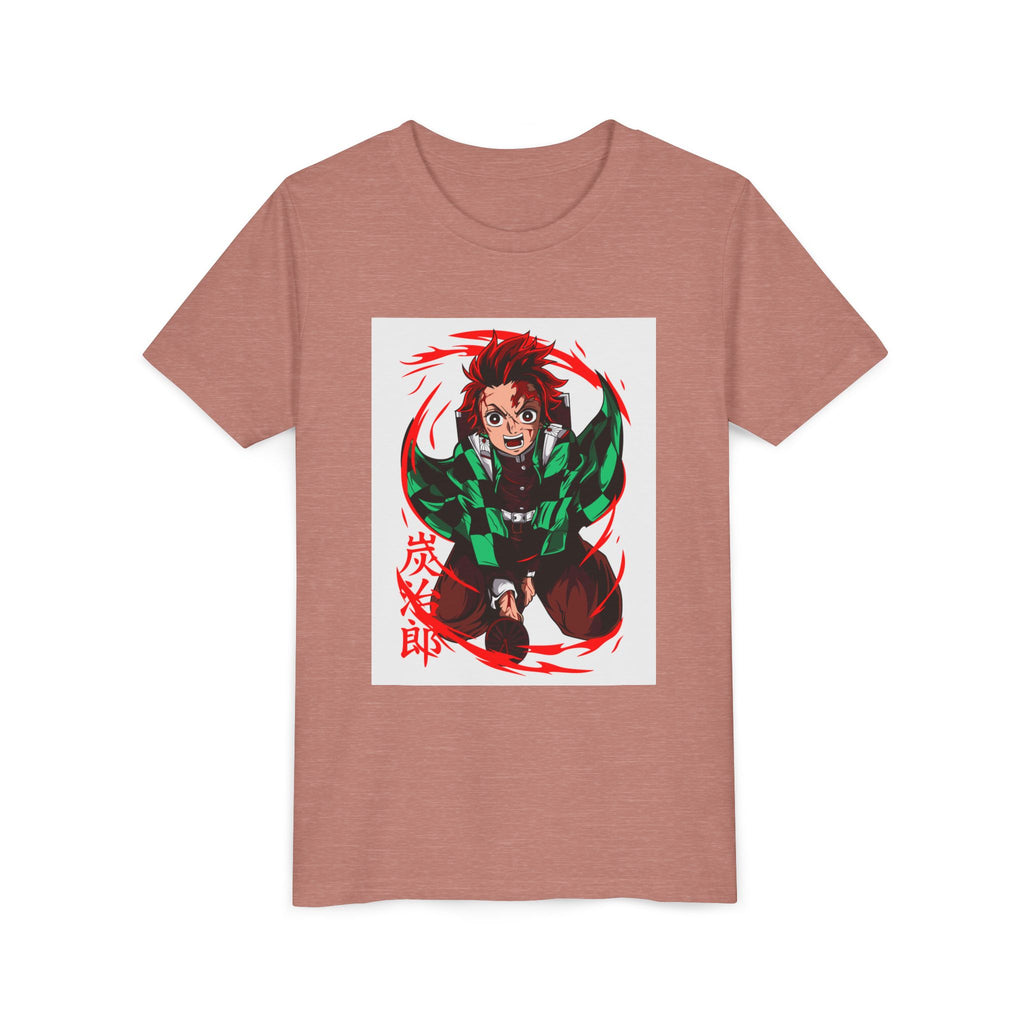 Youth Anime Character Tee — Action Pose Graphic Short Sleeve Shirt