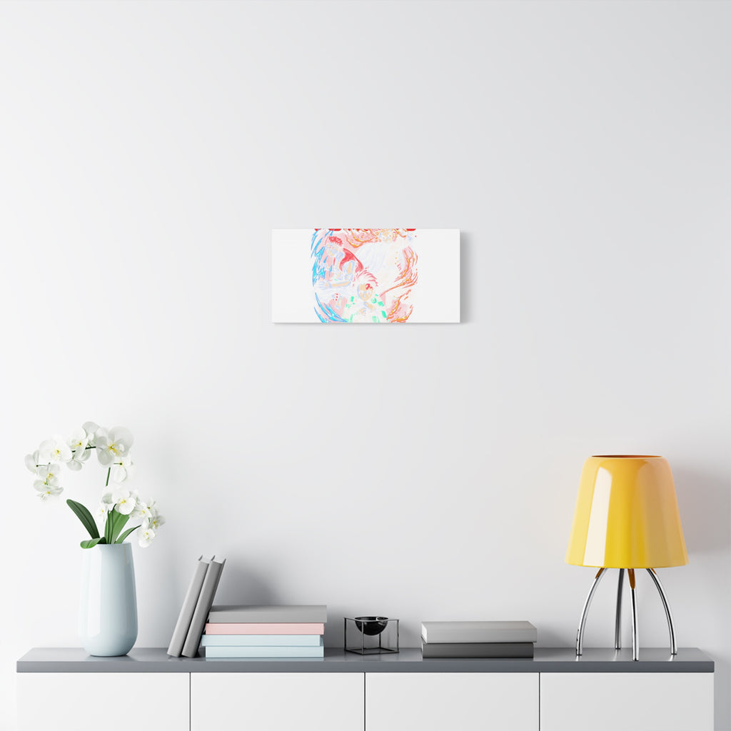 Anime Canvas Wall Art — Demon Slayer Tanjiro & Rengoku Matte Stretched Print