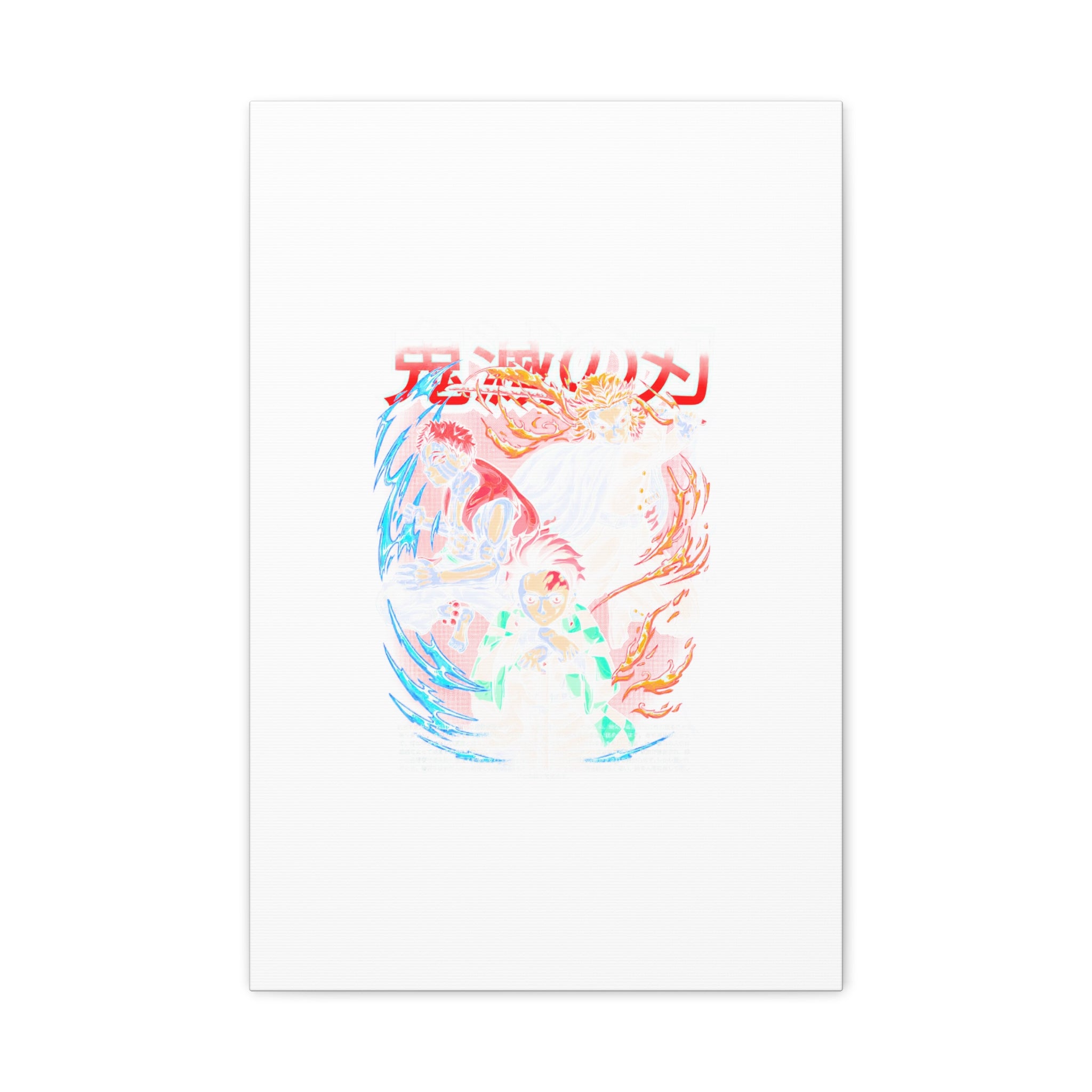 Anime Canvas Wall Art — Demon Slayer Tanjiro & Rengoku Matte Stretched Print