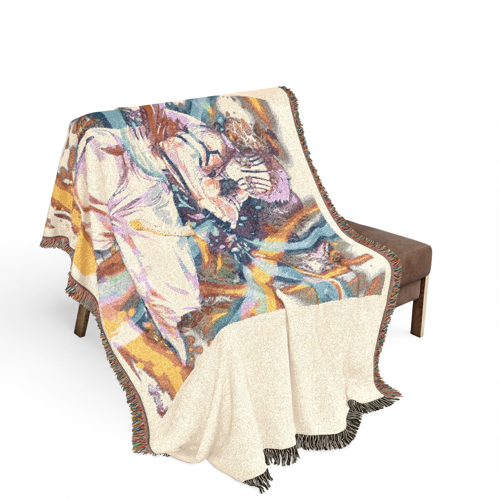 Woven Blanket — Retro Anime Pilot Illustration Throw