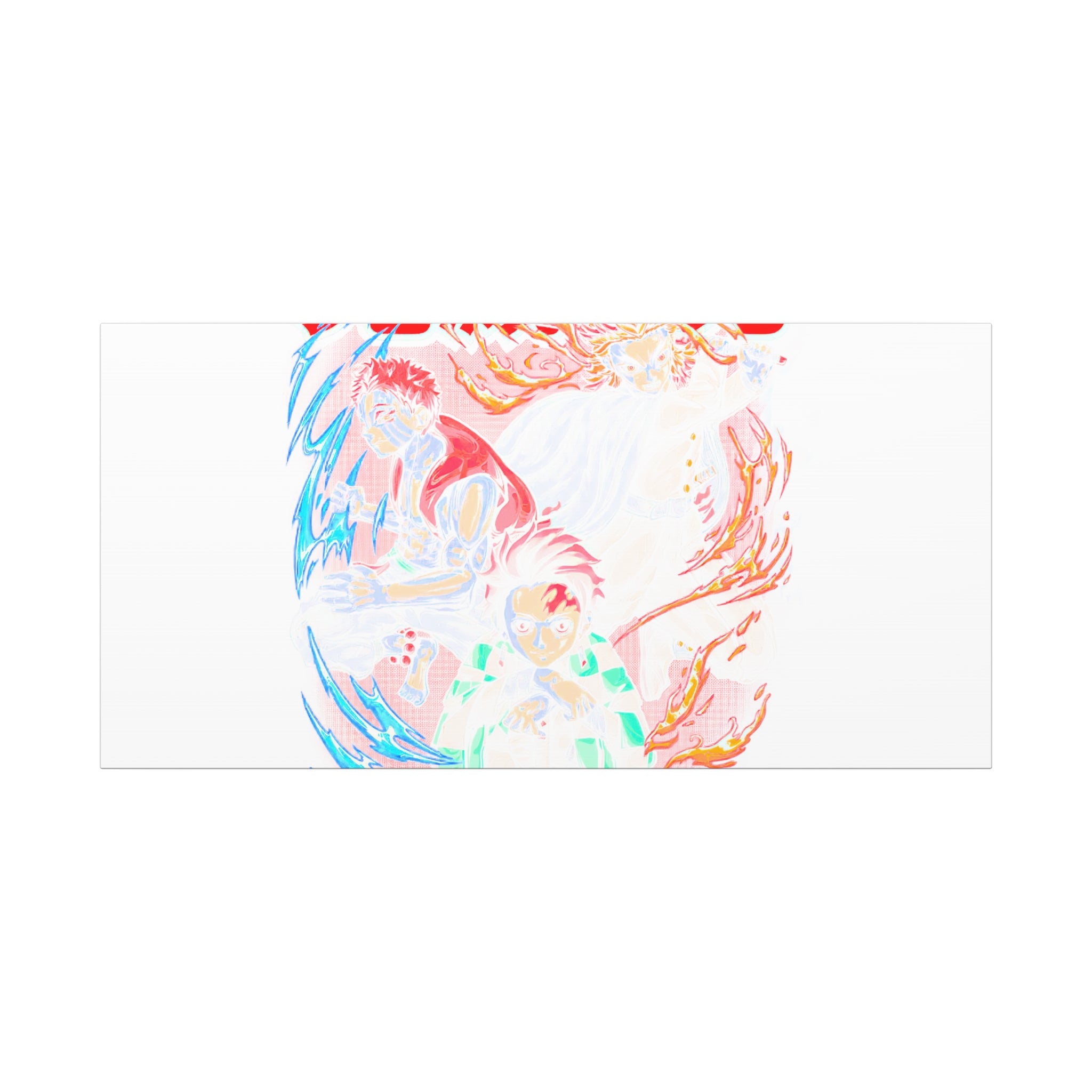 Anime Canvas Wall Art — Demon Slayer Tanjiro & Rengoku Matte Stretched Print