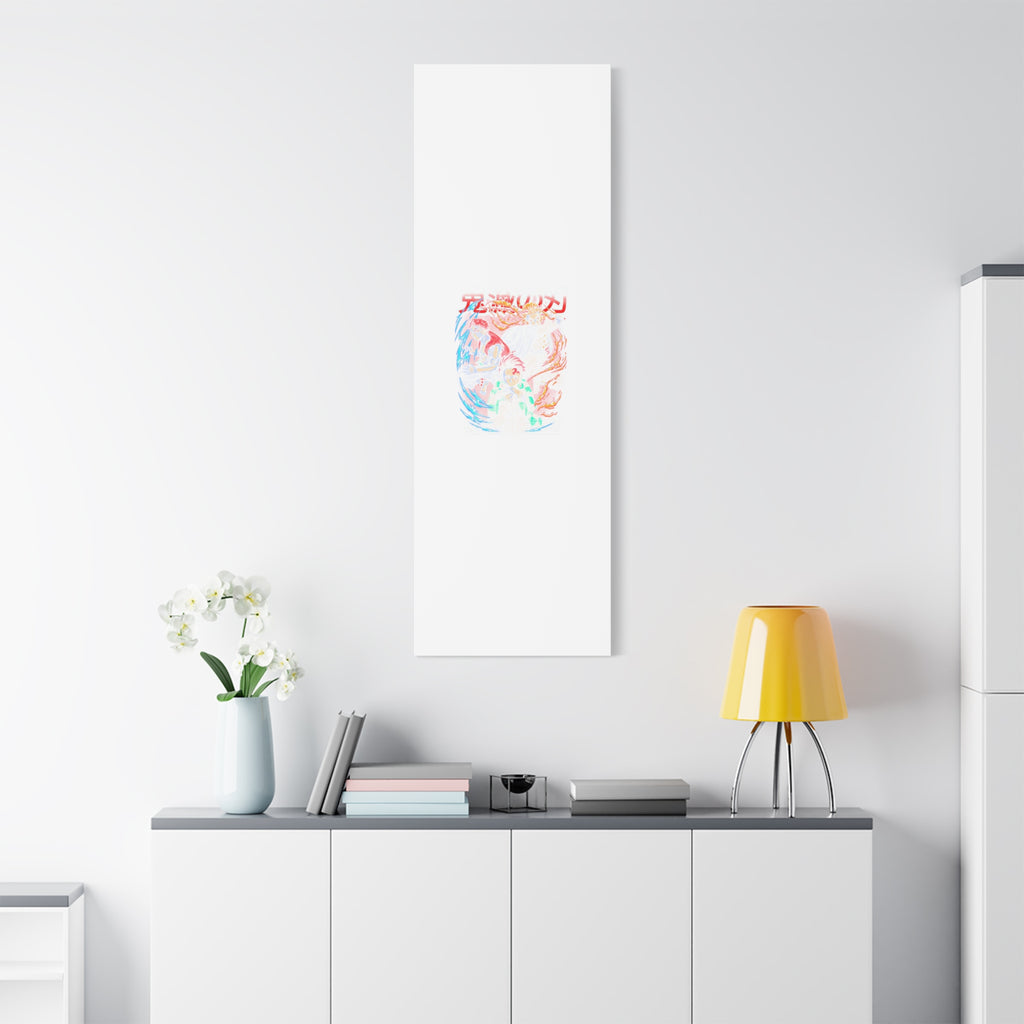 Anime Canvas Wall Art — Demon Slayer Tanjiro & Rengoku Matte Stretched Print